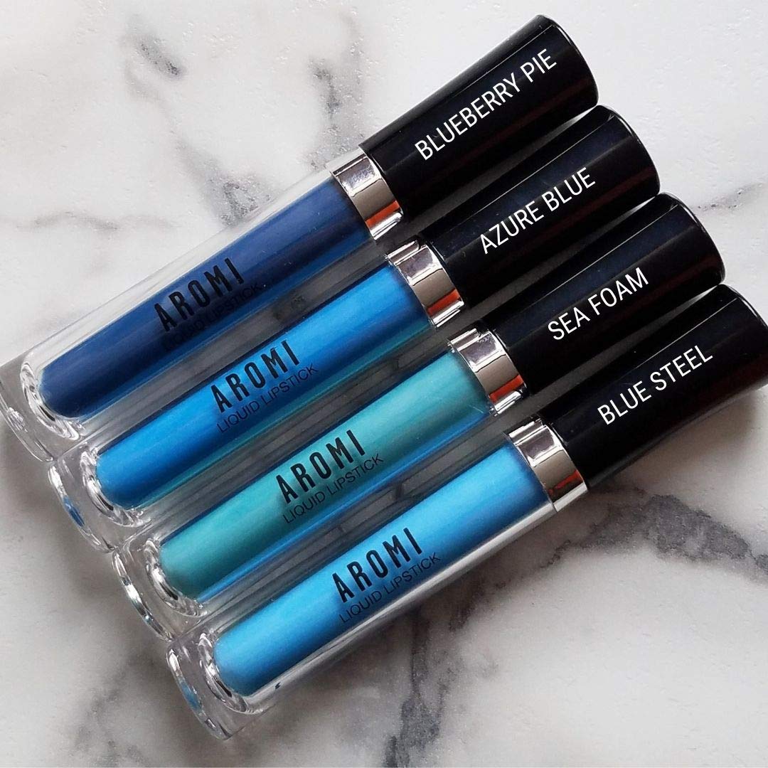 Aromi Baby Blue Matte Liquid Lipstick, Light, Sky Blue Lip Color, Vegan and Cruelty-free Beauty, Long-lasting, Waterproof (Baby Blue)