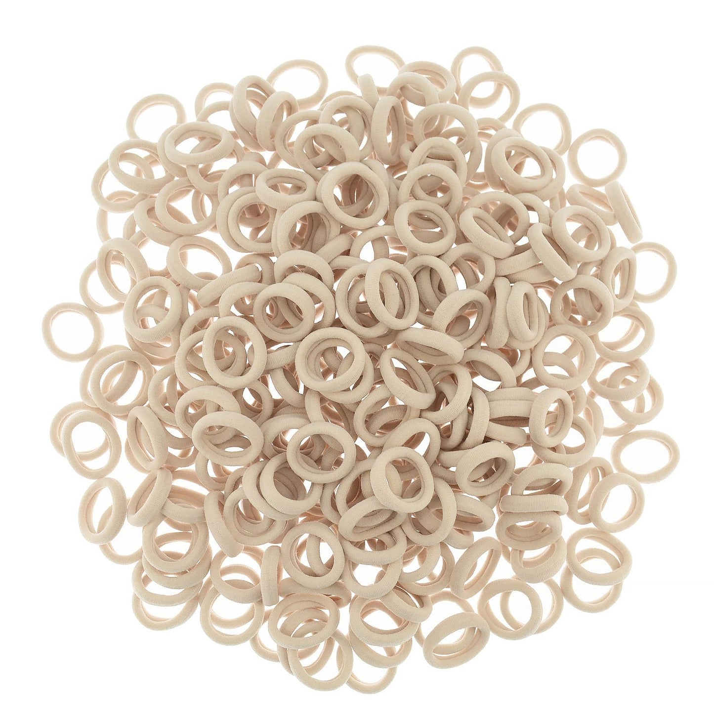 200 Pcs Solid Color Cotton Hair Ties for Women Girls' Elastics Hair Ties Seamless Ponytail Holder (Beige)