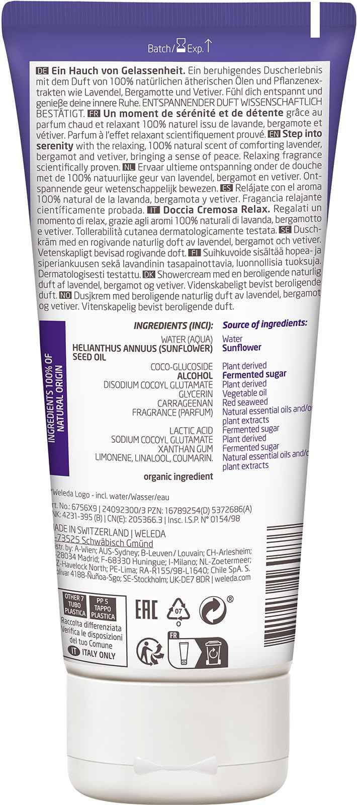 Weleda Aroma Relax - Gel de Ducha Cremoso 200 ml