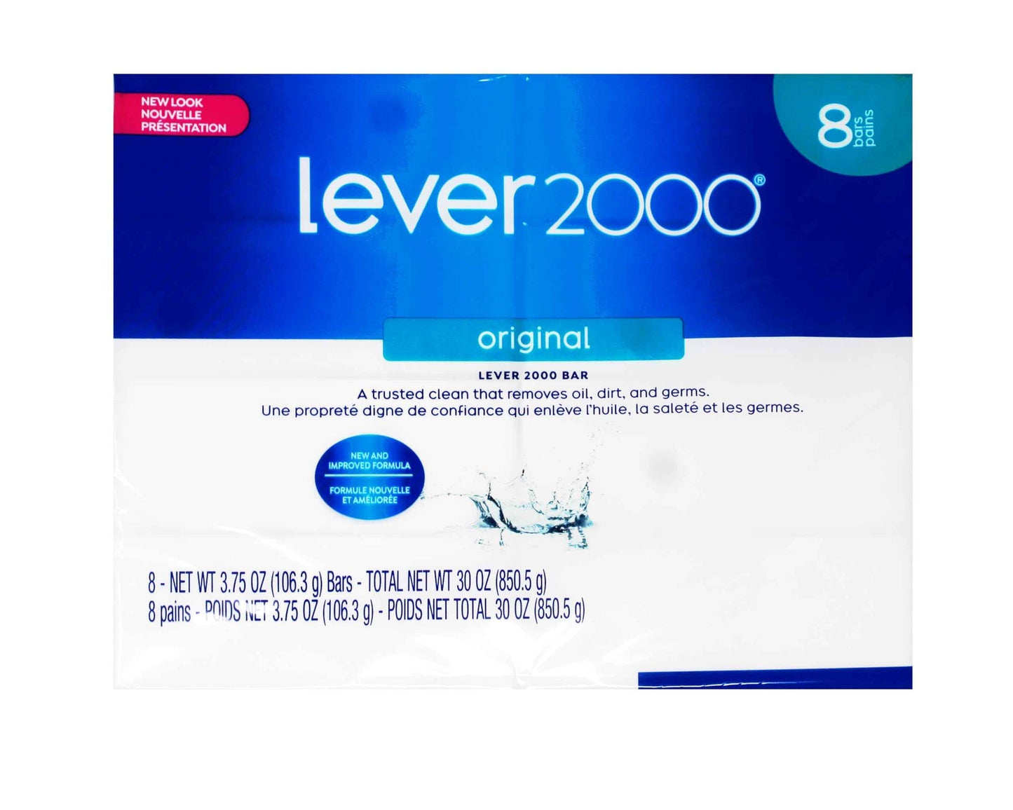 Lever 2000 Original Refreshing Bar Soap, Perfectly Fresh 3.75 oz, 8 Each (Pack of 2)