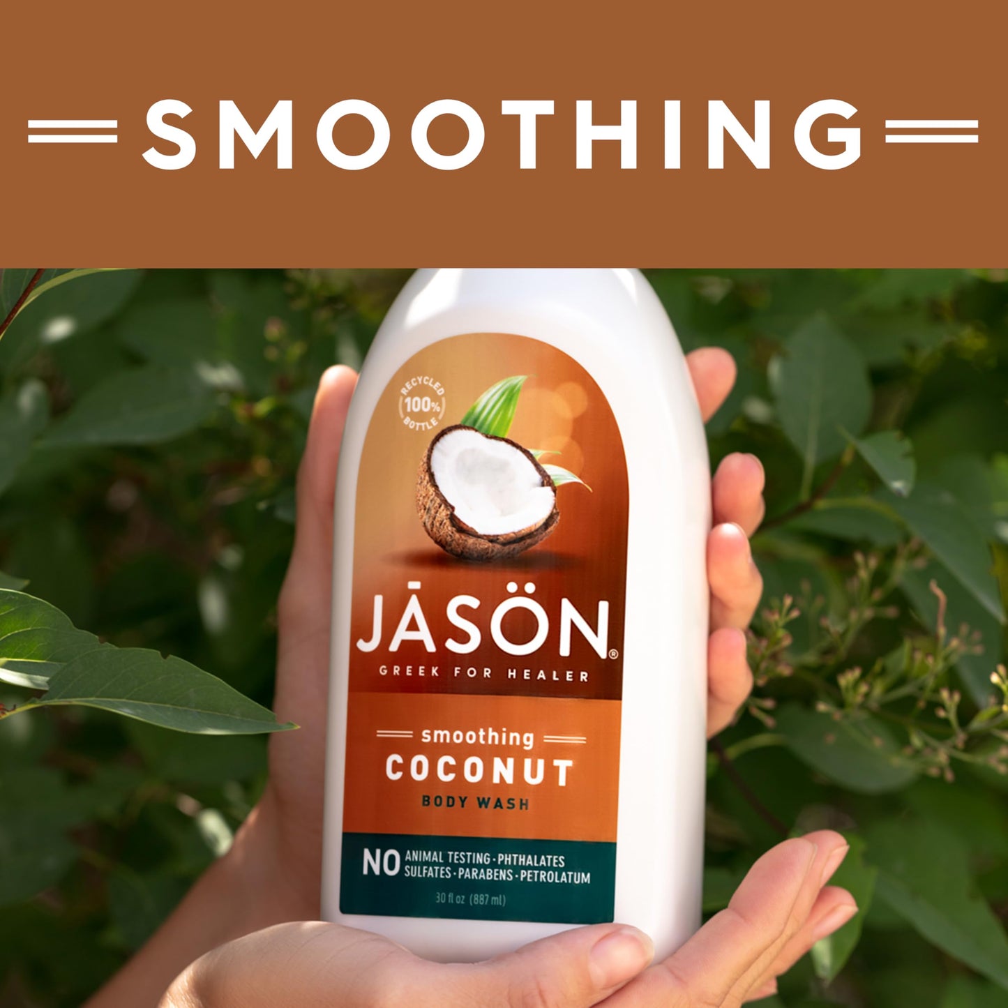 JASON Coconut Smoothing Body Wash, For a Gentle Feeling Clean, 30 Fluid Ounces