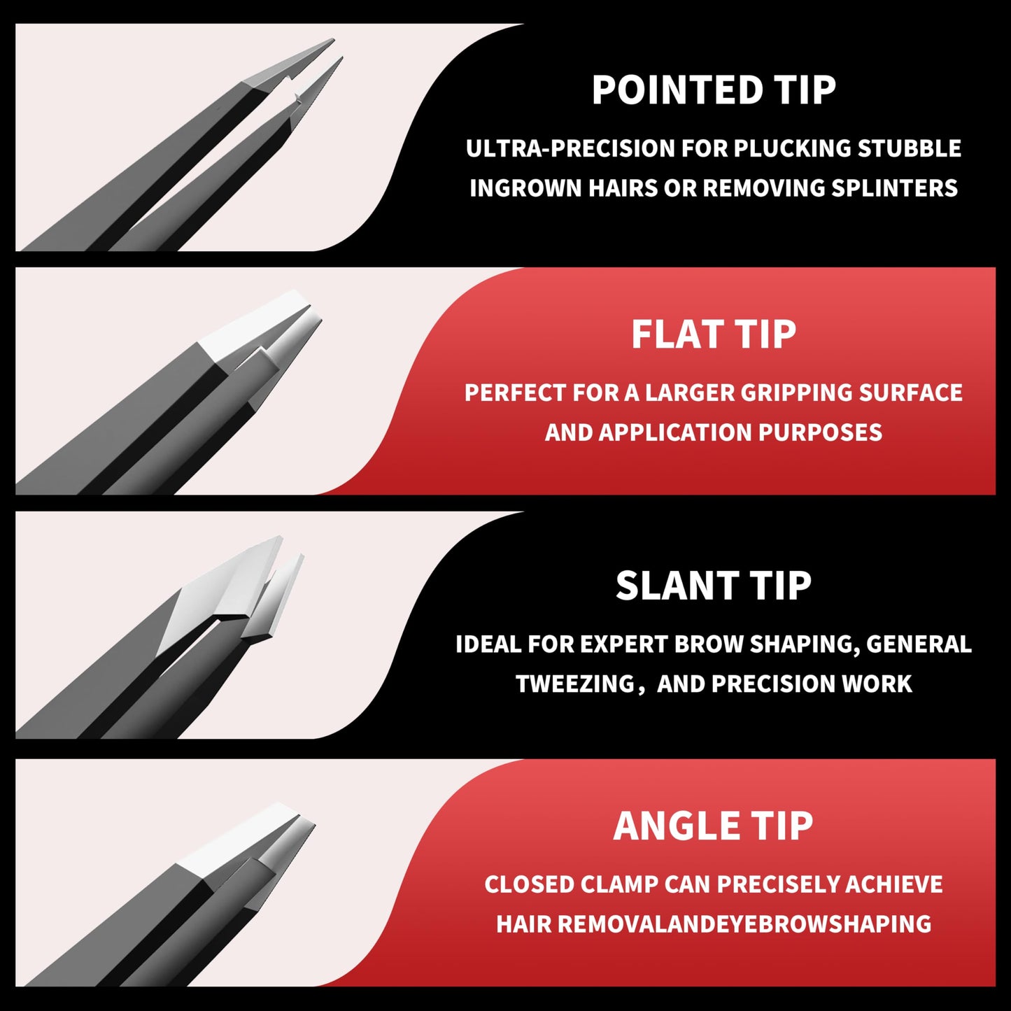 ESSBES Tweezers for Women Facial Hair, 9 in 1 Eyebrow Kit with Tweezers, Eyebrow Trimmer Scissors, Razor, Brush with Leather Travel Case, Hair Plucking Daily Beauty Tools