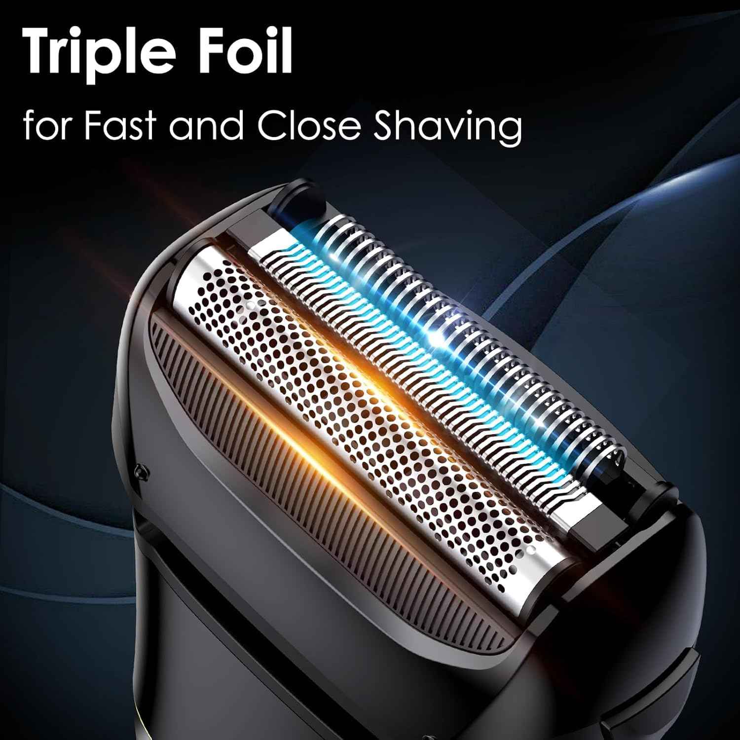 Electric Razor for Men Face, Electric Shavers for Men, Cordless Rechargeable Waterproof Foil Shaver with LED Display for Beard Trimming（Black）