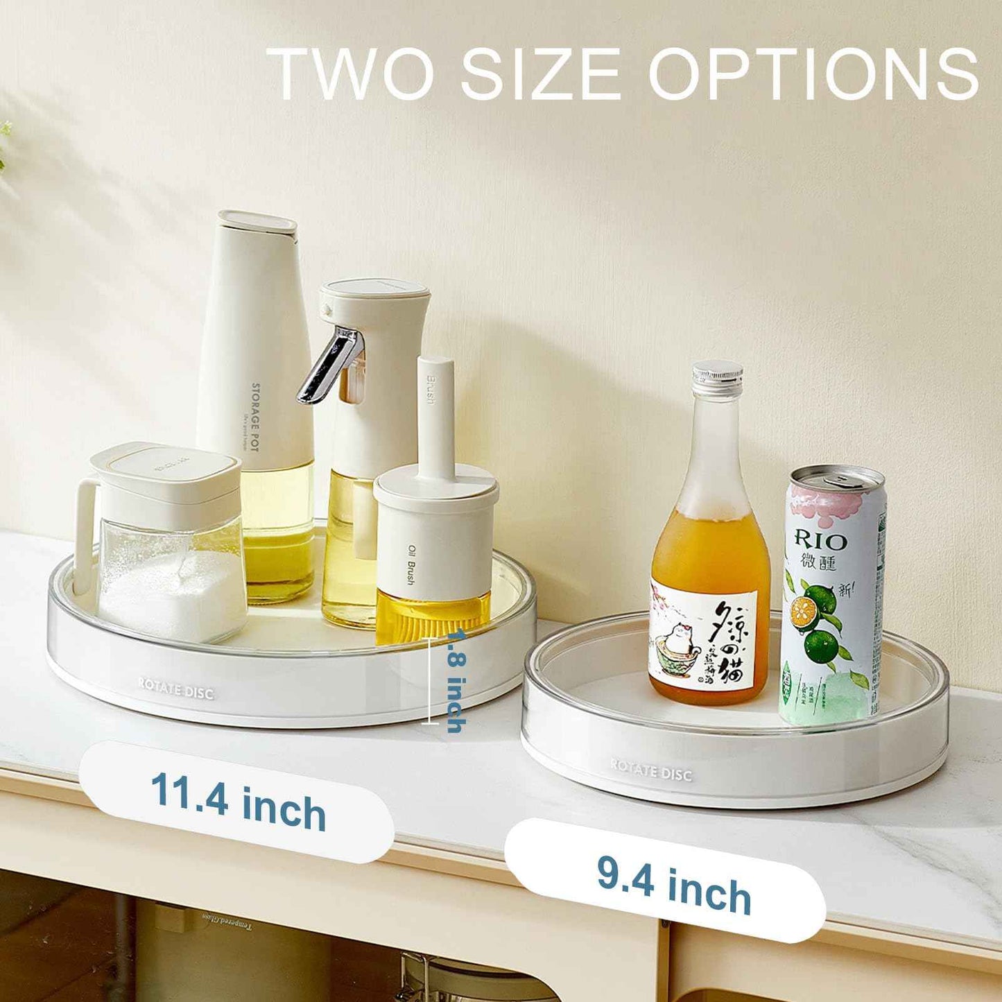 Anyoifax 360 Rotating Makeup Organizer Perfume Tray Skincare Holder Spinning Cosmetic Storage Bathroom Countertop Organizer Lazy Susan Turntable for Dresser, Vanity, Kitchen, Large White