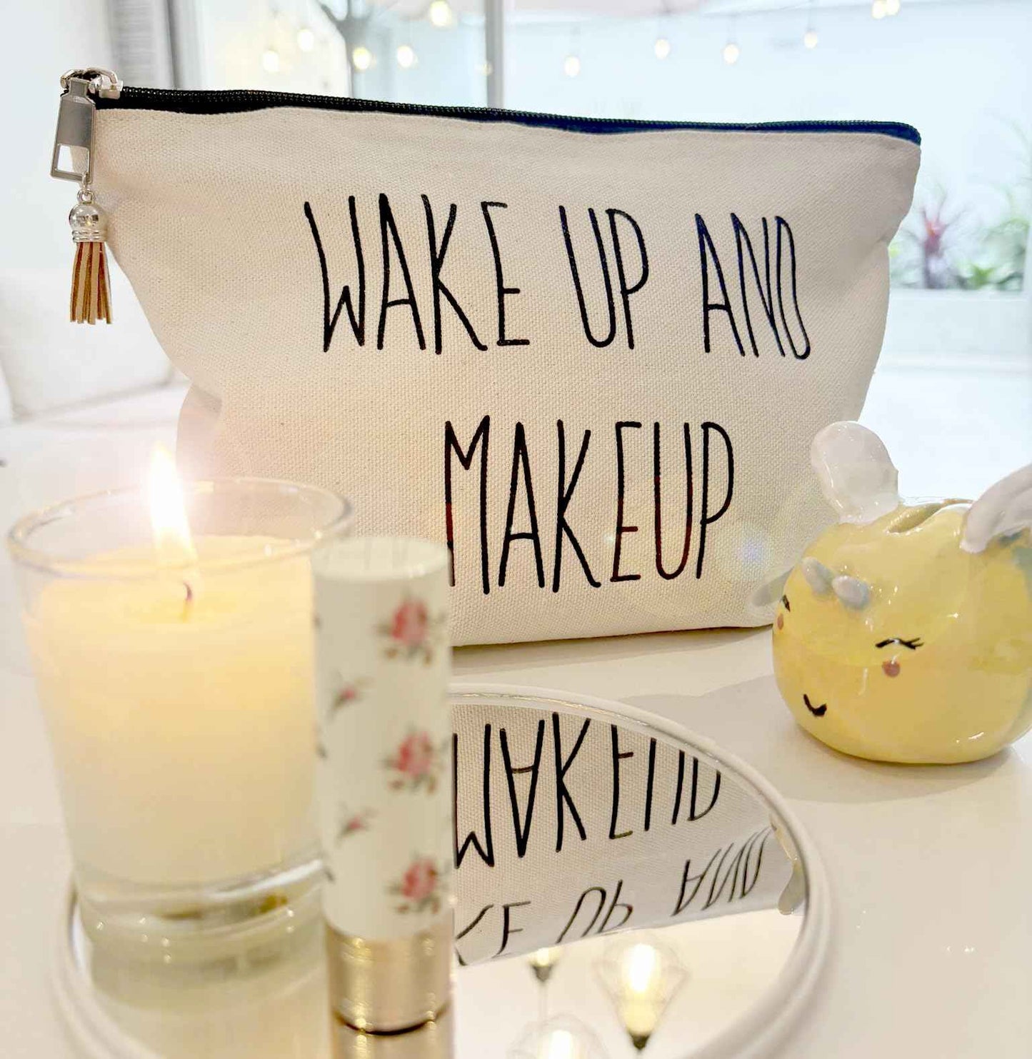 USEFEX Stylish Makeup Bag Organizer | Perfect 100% Cotton Canvas Cosmetic Bag Ideal for Travel and for Cute Gifts