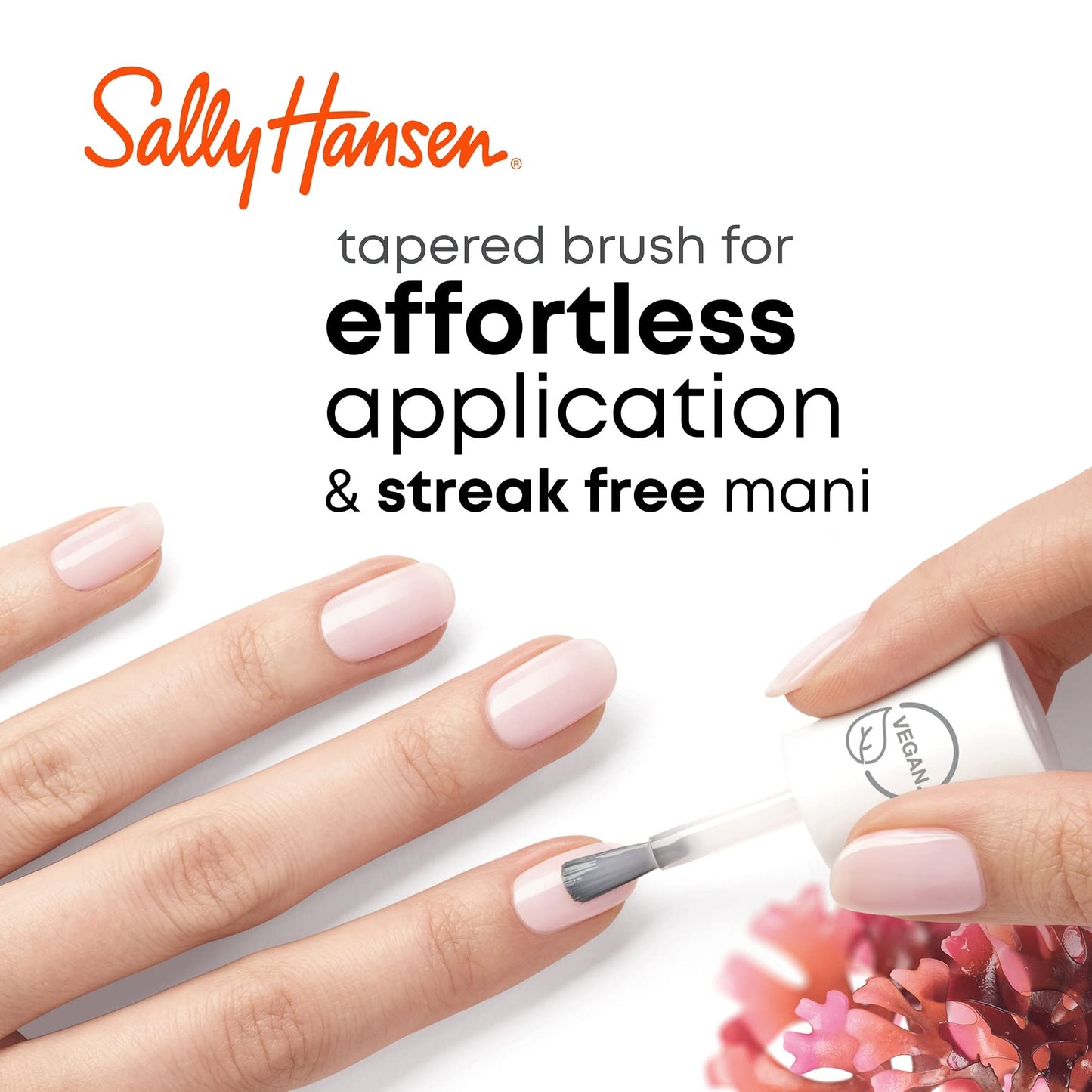 Sally Hansen Good.Kind.Pure.™ , Top Coat, 16-free and 100% Vegan, Long Lasting, Clear Nail Polish