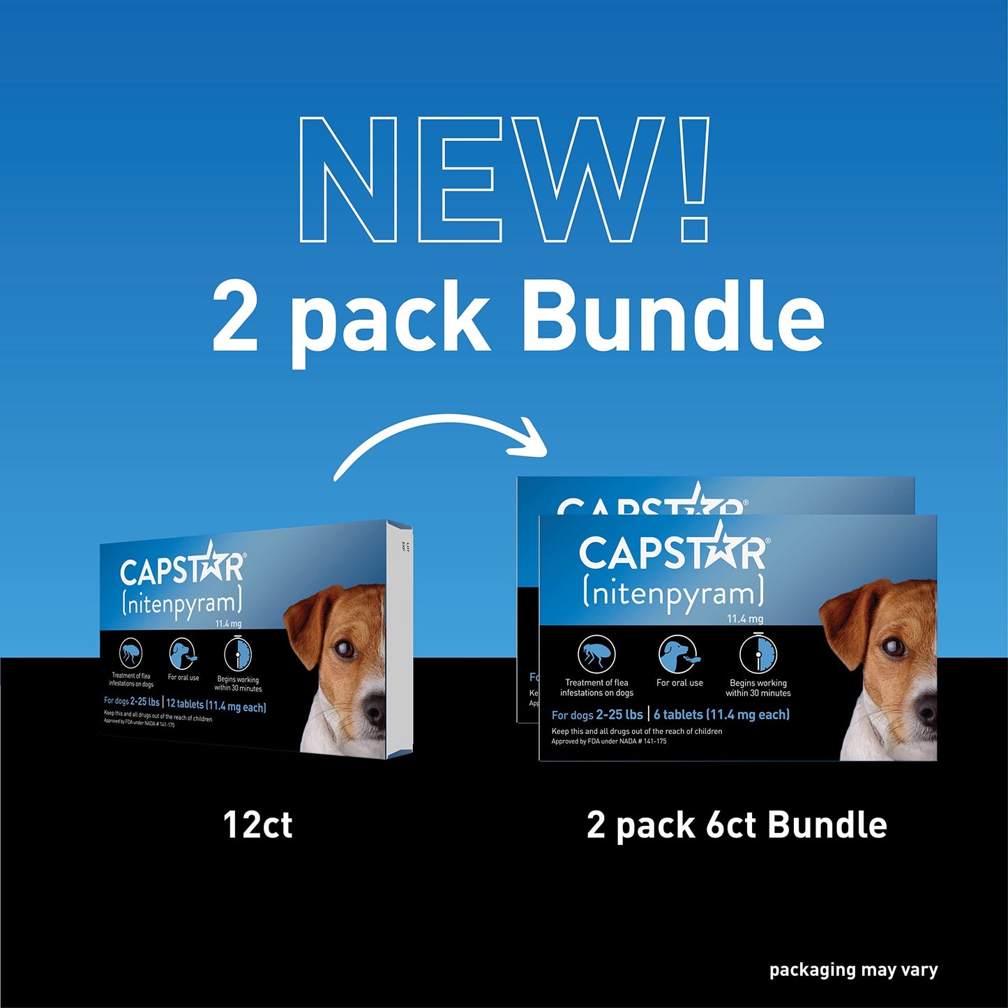 Capstar(nitenpyram) for Dogs Fast-Acting Oral Flea Treatment for Dogs 2-25 lbs, Vet-Recommended Medication Tablets Start Killing in 30 Minutes, 12 Doses