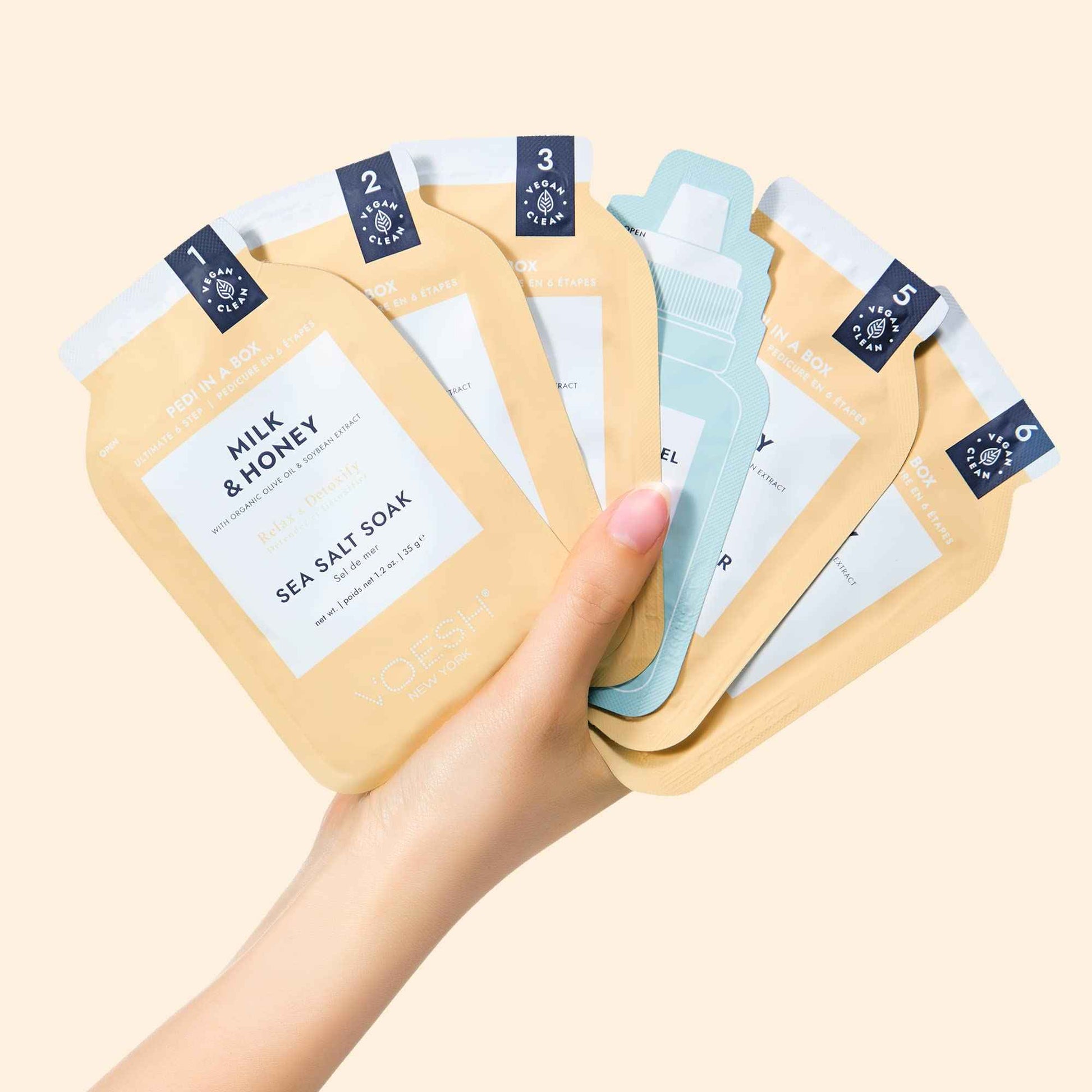 VOESH Pedi in a Box Ultimate 6 Step, Milk and Honey, Spa Pedicure, DIY Pedi, Home Pedicure Kit, Pedi in a Box, Pedicure, Foot Care, Pedi Products, Spa Care, Foot Spa