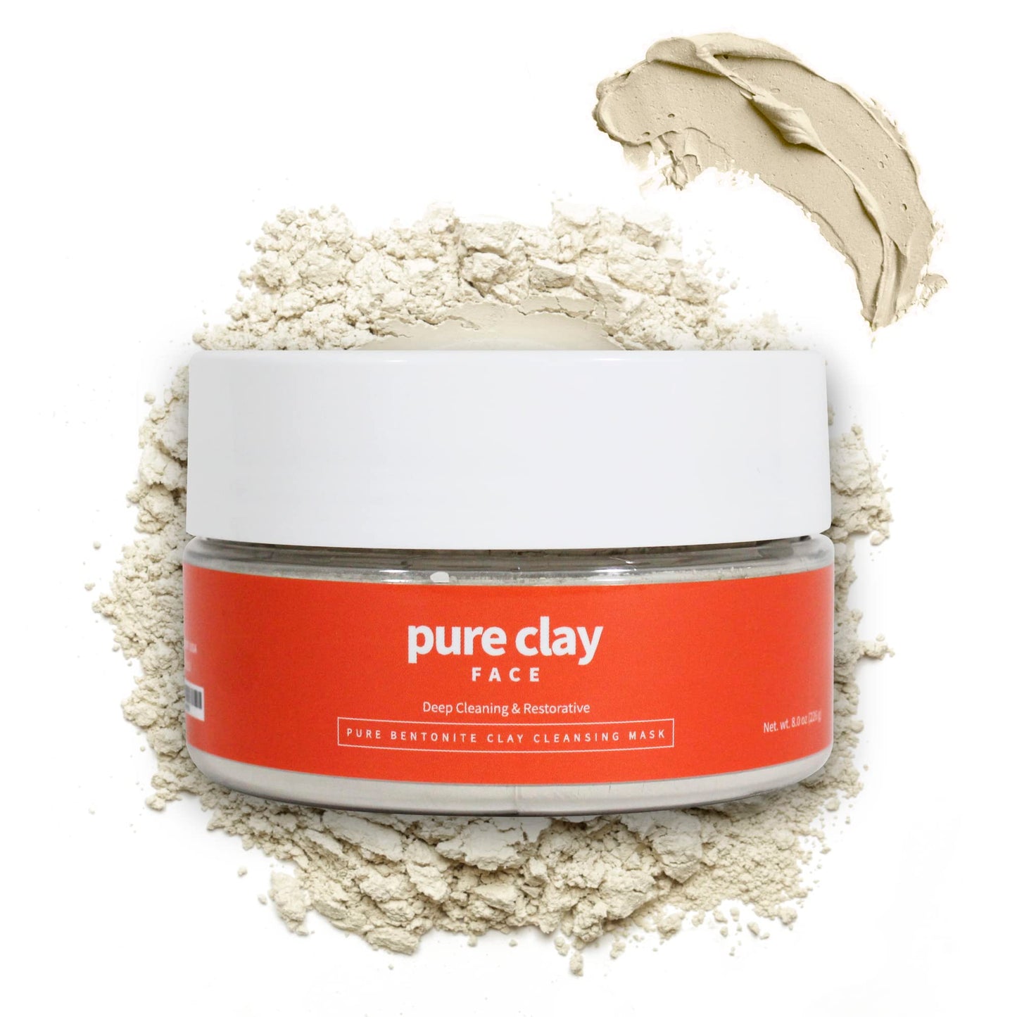 PURE CLAY Calcium Bentonite Clay Face Mask, Hydrating Montmorillonite Clay Mask for Face, Deep Pore Cleansing Bentonite Clay Mask for Facial Skincare