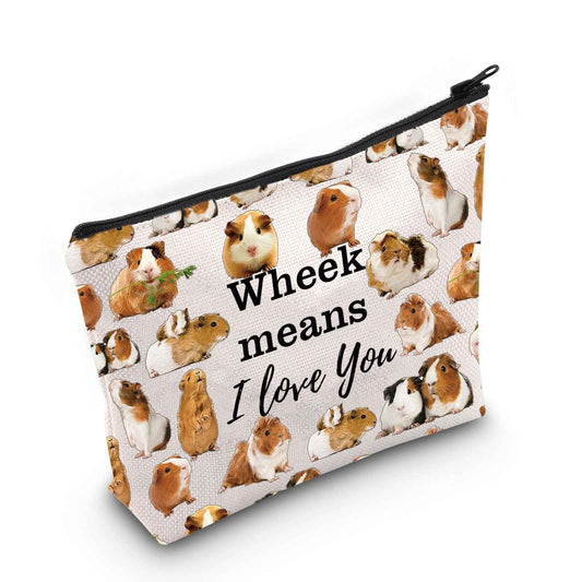LEVLO Funny Guinea Pig Cosmetic Make Up Bag Guinea Pig Lover Inspired Gift Guinea Pigs Make Me Happy You Not So Much Guinea Pig Makeup Zipper Pouch Bag (Guinea Pigs)