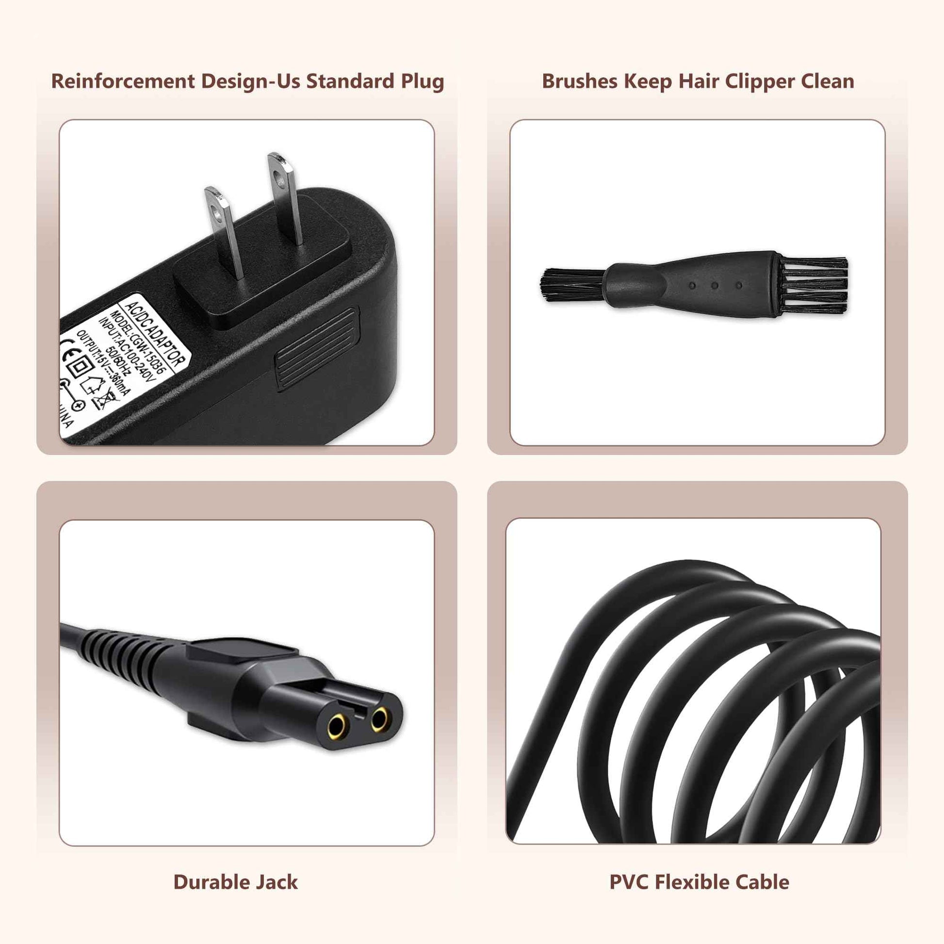 15V Replacement Power Cord for Philips Norelco Shavers & Beard Trimmers - Compatible with HQ8505, 7000, 5000, 3000, 9000 Series, MG5750, MG7750, S1560, OneBlade & More - 3.9FT Charging Adapter