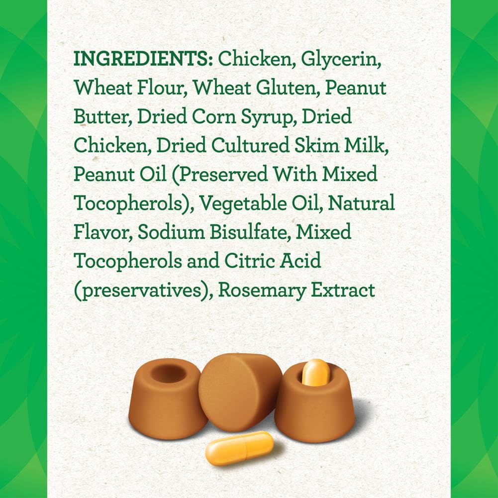 Greenies Pill Pockets for Dogs Capsule Size Natural Soft Dog Treats with Real Peanut Butter, (6) 7.9 oz. Packs (180 Treats)