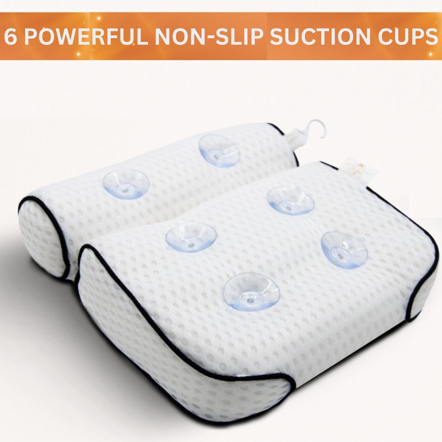 Luxury Bath Pillow for Tub, 6 Strong Suction Cups, 4D Breathable Mesh Headrest Cushion, Bathtub Pillows for Head and Neck Support, Relaxing Spa Bath Accessories, Ideal for Tubs, Jacuzzi, and Spa Gifts