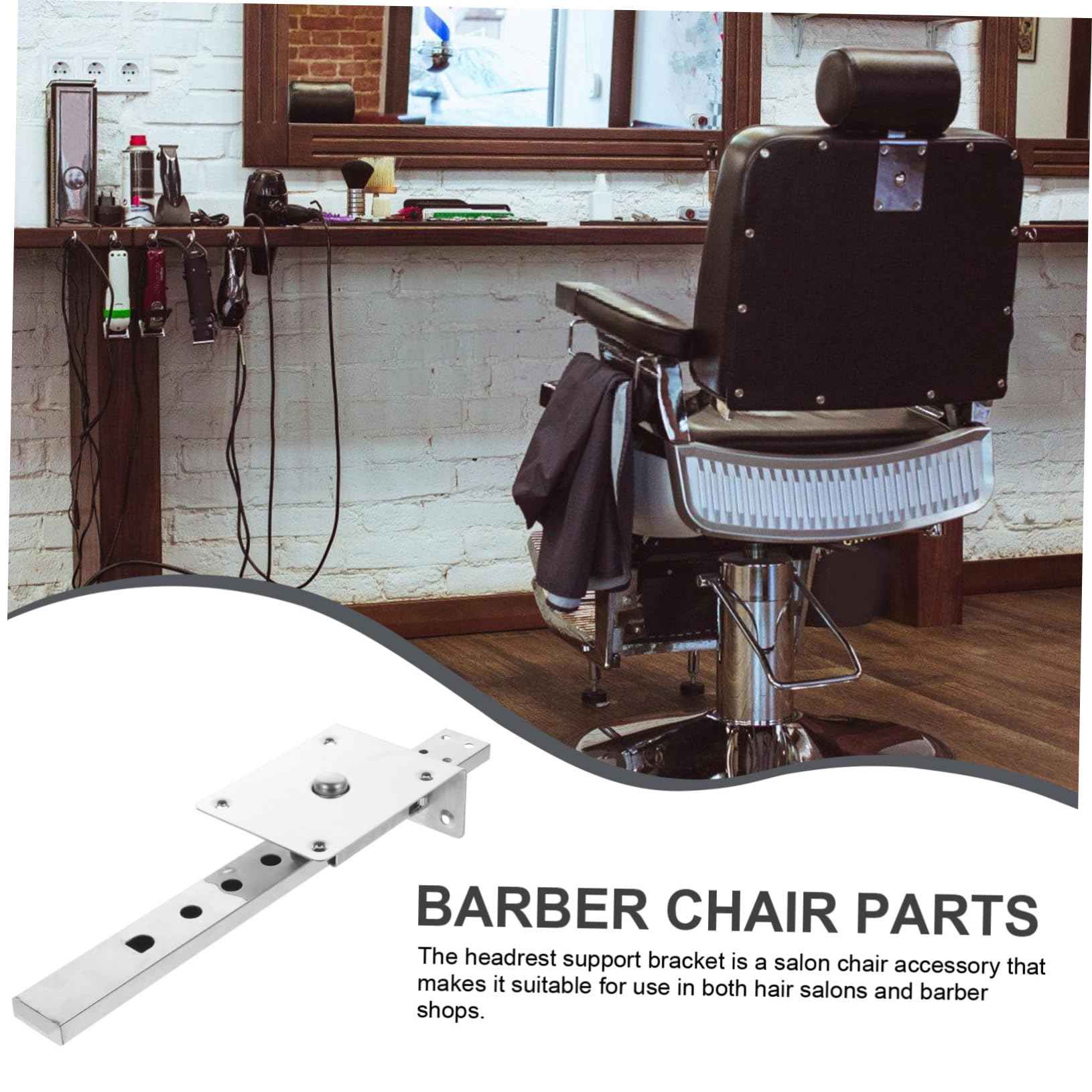 Beatifufu Salon Chair Headrest Bracket Replacement Durable Barber Chair Headrest Support Compatible with Salon Chair Accessories Easy Installation Barber Chair Parts