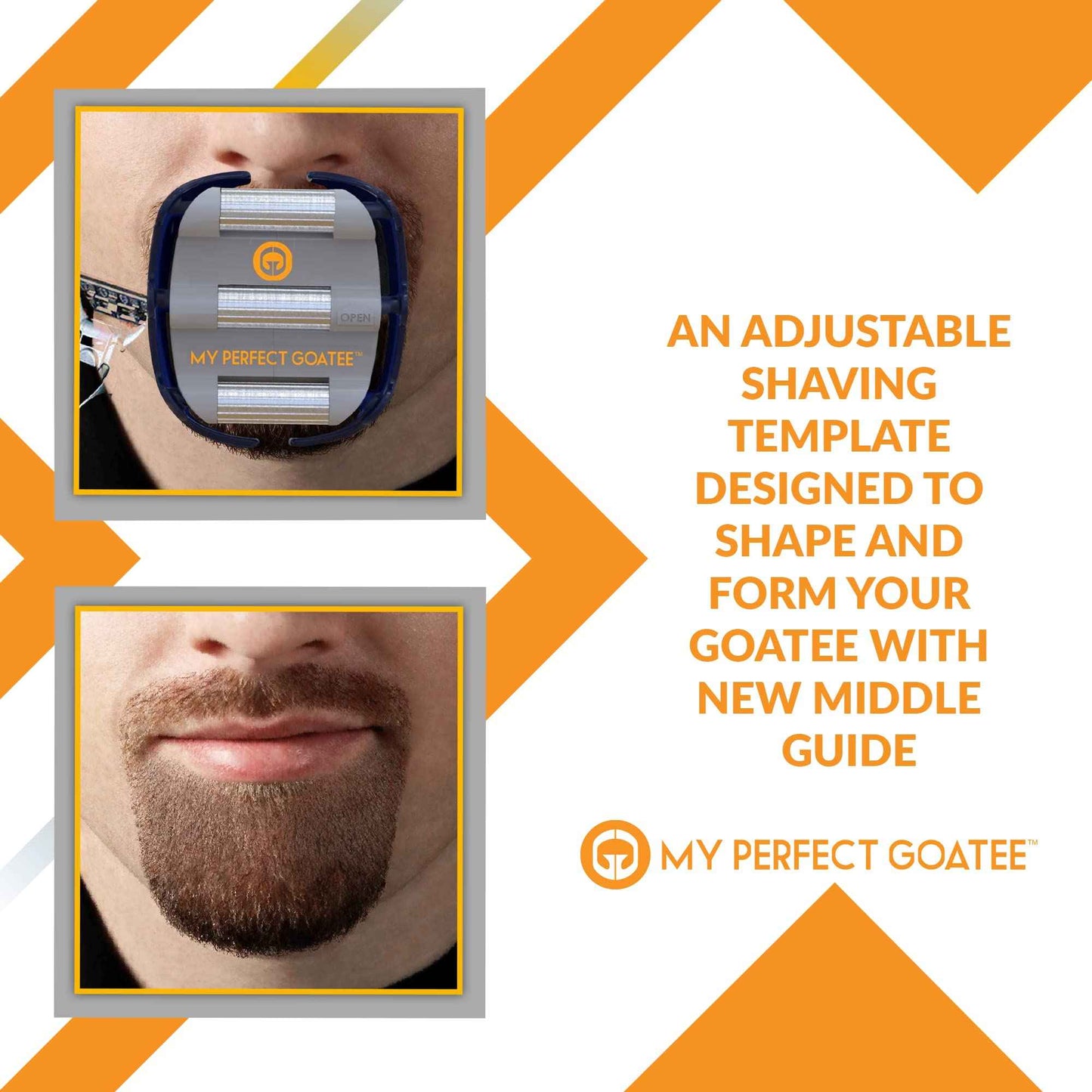 My Perfect Goatee® Shaving Template - Create a Perfectly Shaped Goatee Every Time - Adjustable Reduces Shaving Time - Shape Goatee and Circle Bead (Version 1.1)