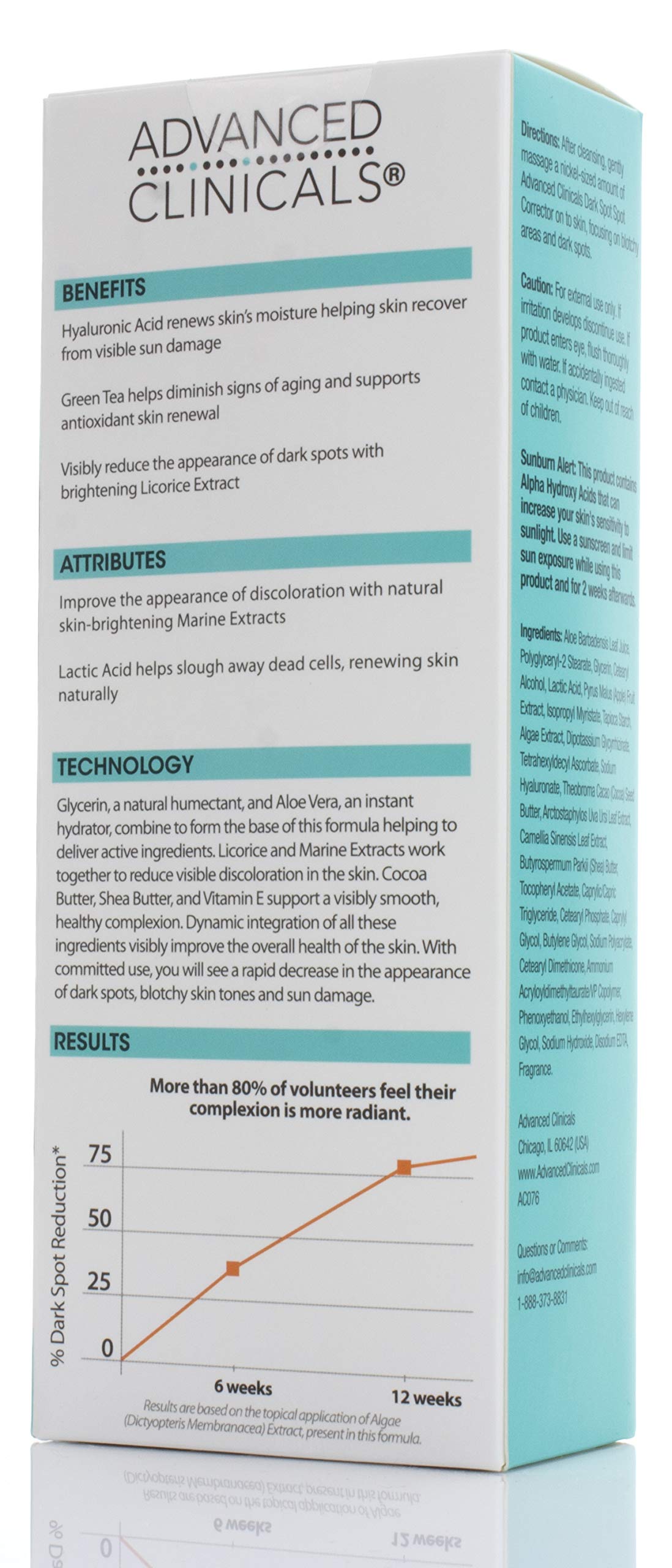 Advanced Clinicals Dark Spot Corrector Facial Cream W/Shea Butter & Hyaluronic Acid Skin Care Face Lotion. Anti Aging Moisturizer Targets Dark Spots, Wrinkles, & Uneven Skin Tone, 4 Fl Oz