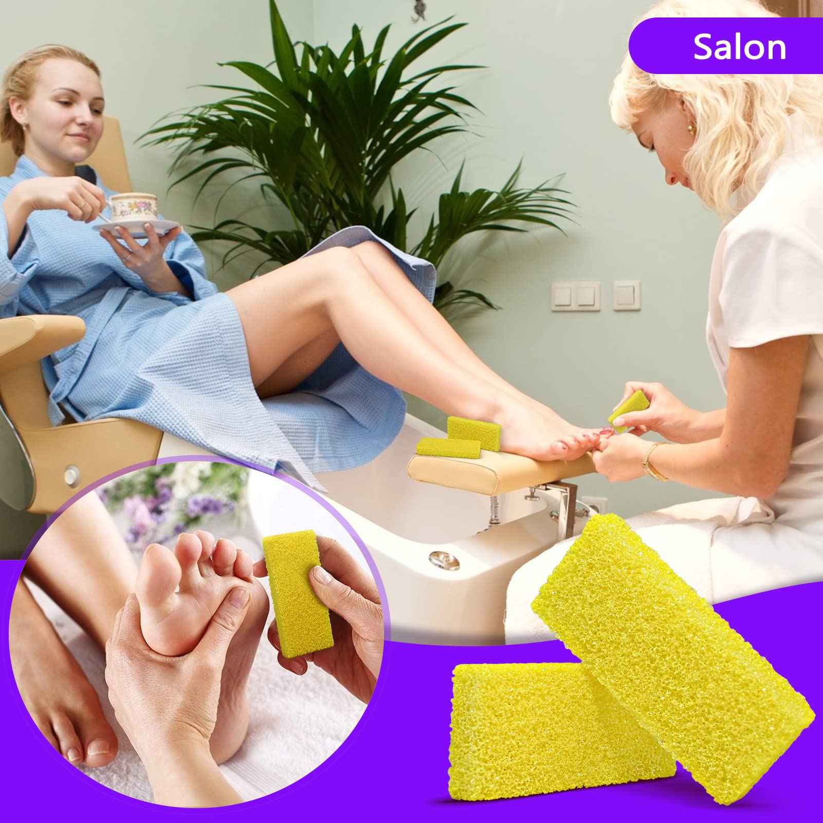 Disposable Pumice Pads Foot Scrubber Sponge Pedicure Stone & Professional Disposable Manicure Kit Bundle