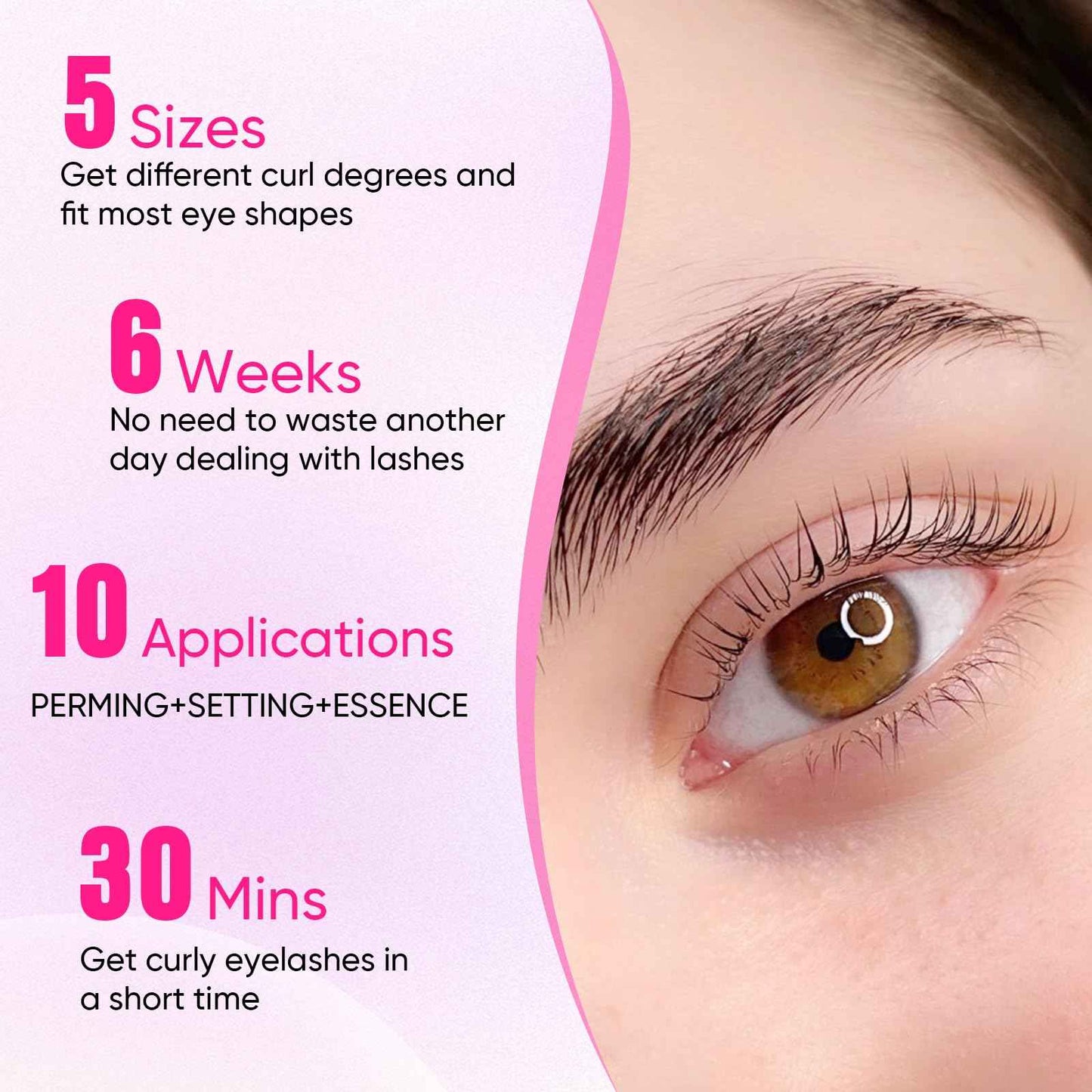 PERMANIA Lash Lift Kit, Lash Perm Kit, Fast Eyelash Lifting 5 Minutes DIY at Home with Strong Glue Disposable Sachet Lash Lifting Kit Last 6 Weeks (30pcs）