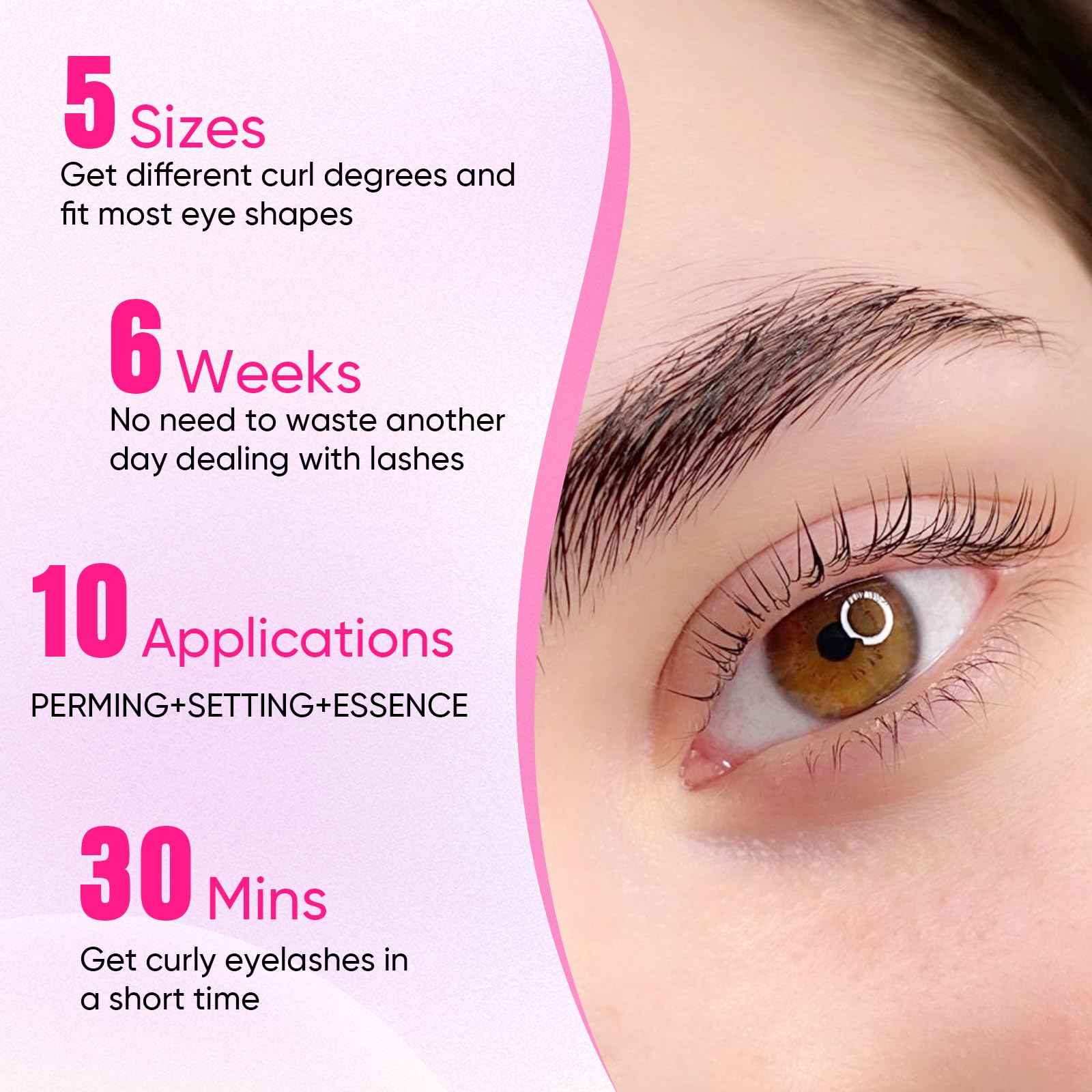 PERMANIA Lash Lift Kit, Lash Perm Kit, Fast Eyelash Lifting 5 Minutes DIY at Home with Strong Glue Disposable Sachet Lash Lifting Kit Last 6 Weeks (30pcs）