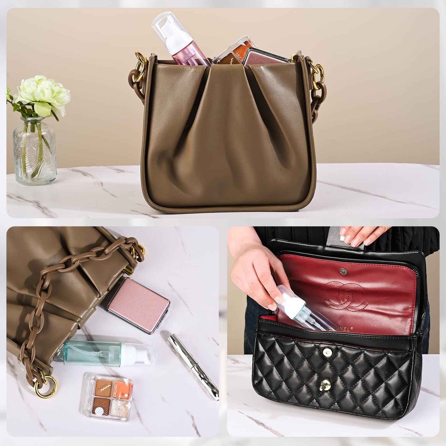 ShanySheny 2oz Travel Foam Pump Bottle, 3PCS Empty Foaming Dispenser for Hand Soap, Shampoo, Lash Cleanser (60ml)