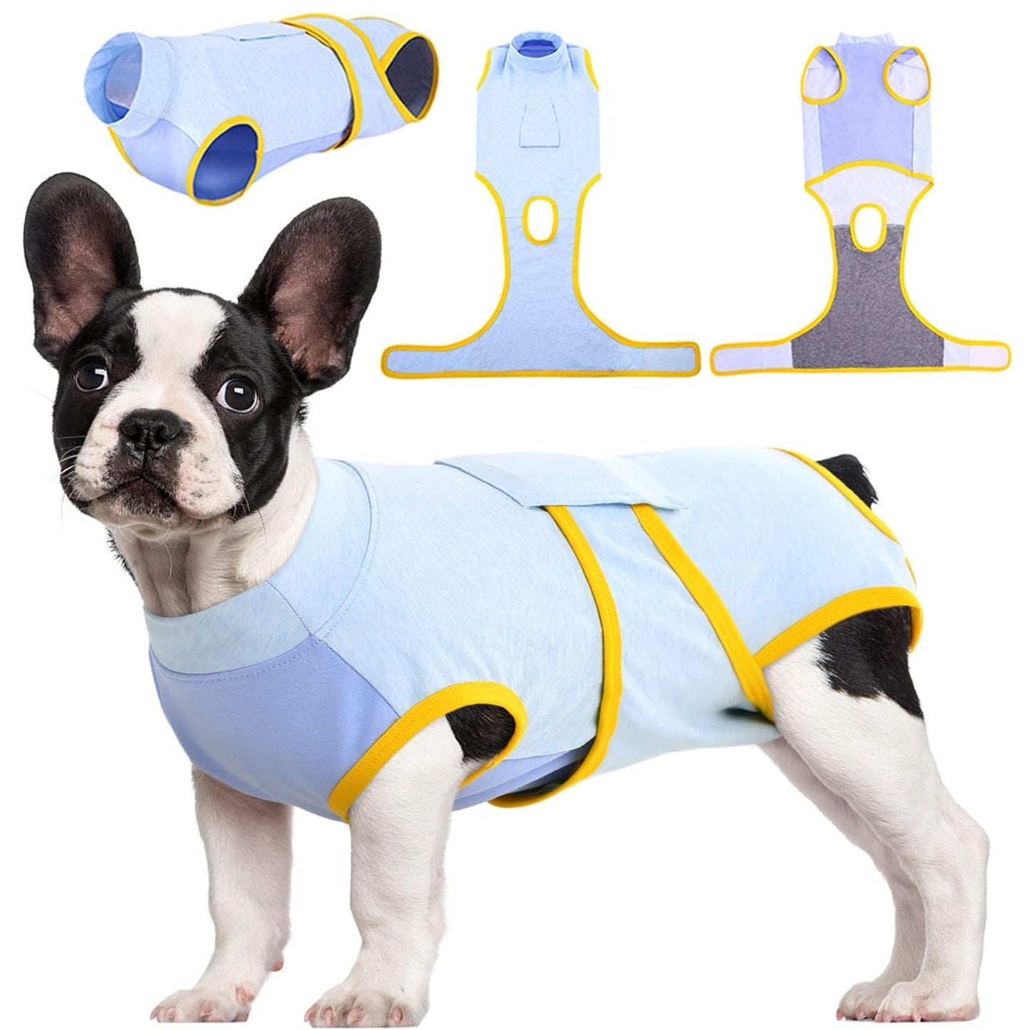 Kuoser Recovery Suit for Dogs Cats After Surgery, Professional Pet Recovery Shirt Dog Abdominal Wounds Bandages, Substitute E-Collar & Cone,Prevent Licking Dog Onesies Pet Surgery Recovery Suit