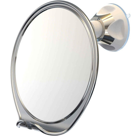 Luxo Shower Mirror, Shaving Mirror with a Razor Holder for Shower and Powerful Suction Cup - Shatterproof Shower Mirror fogless for Shaving, fogless Mirror for Shower and Tweezers