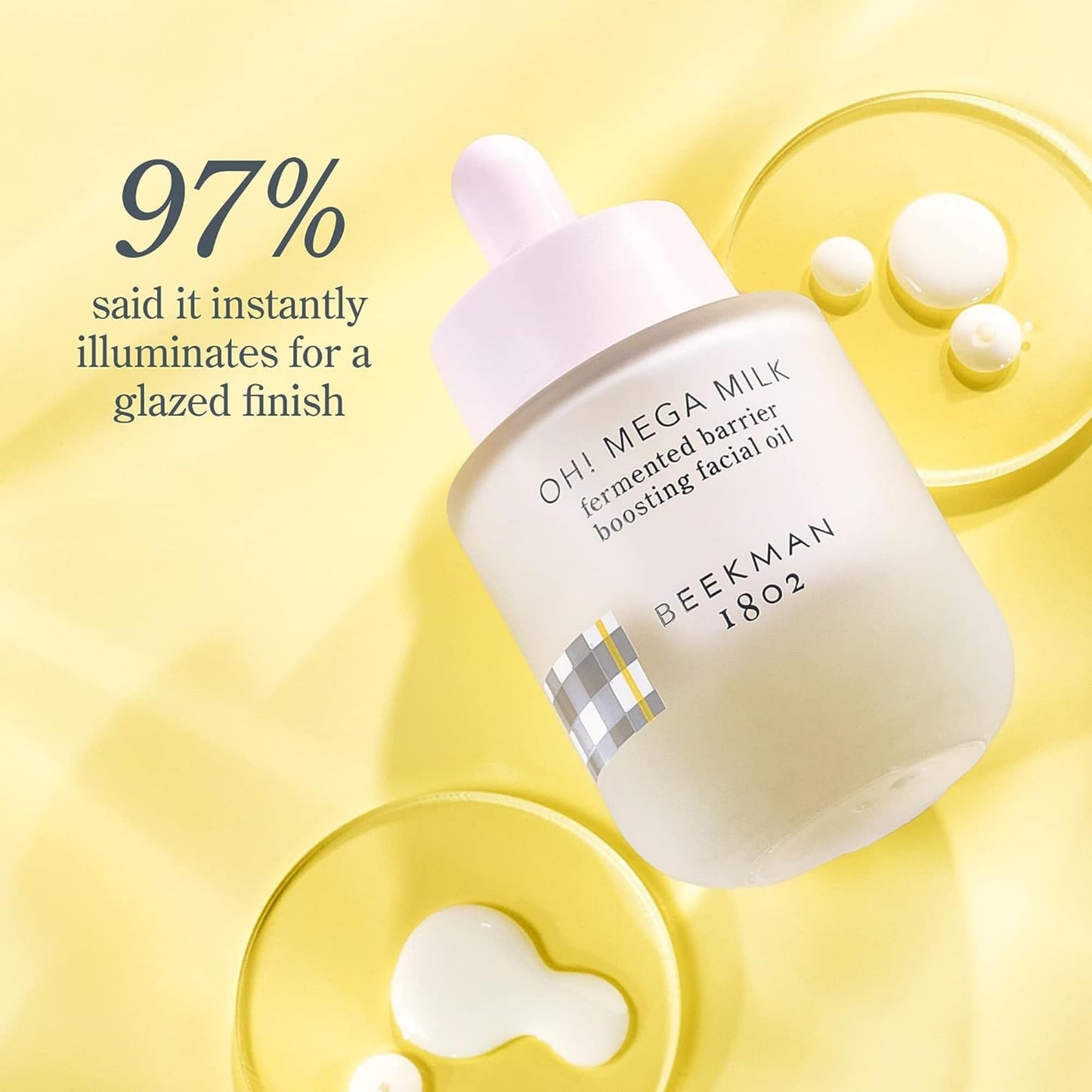 Beekman 1802 Oh! Mega Milk Facial Oil - Niacinamide & Vitamin C - Barrier Boosting - Fragrance Free - 0.5 fl oz - Intensely Hydrates & Softens - Cruelty Free