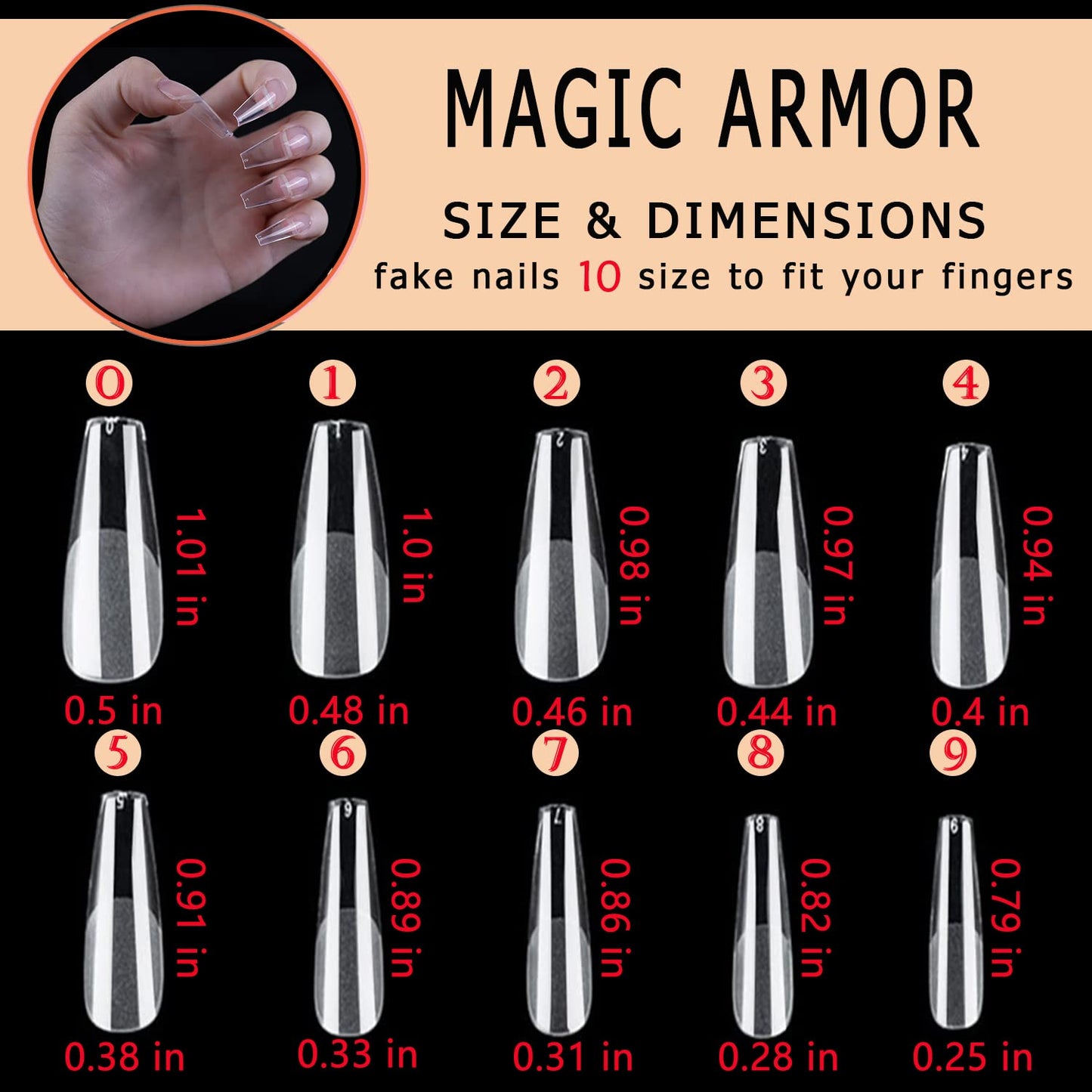 MAGIC ARMOR Coffin Nail Tips - 120pcs Short Coffin Press on Nails Pre-shaped Short Coffin Half Matte Full Cover Acrylic Short Coffin False Nails Gel Nail Tips No Filed For Nail Extension Home, 10 Size