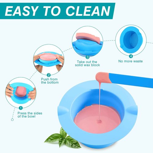 2.4 lb Hard Wax Beads, All-purpose Wax Beans with Silicone Wax Pot for Sensitive Skin, Brazilian Coarse Waxing for Bikini, Face, Eyebrow, Back, Chest, Legs, Armpit, Women Men, Tea Tree