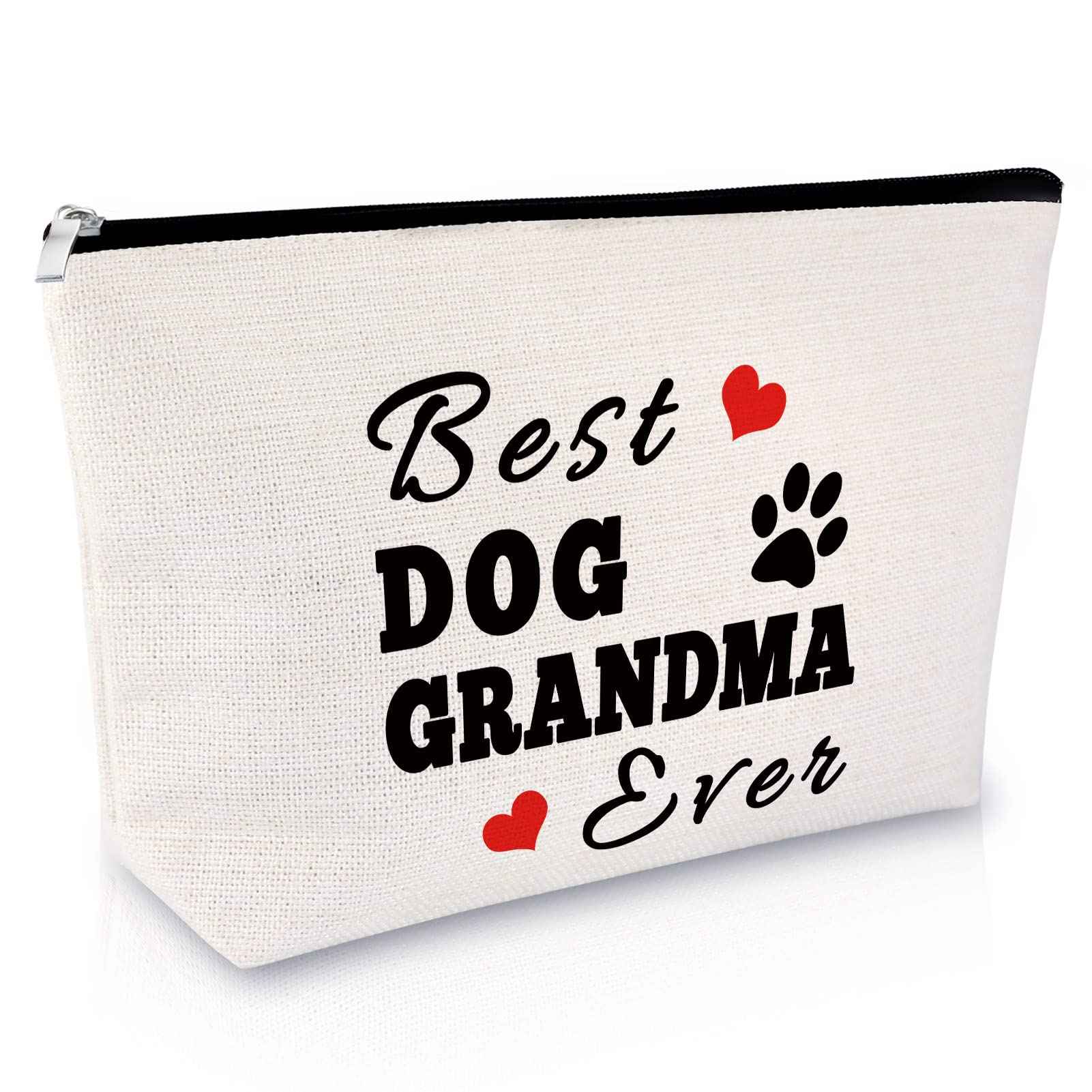 Sfodiary Dog Grandma Gifts Dogs Lovers Present Best Dog Grandma Ever Makeup Bag Pet Owner Rescue Present Cosmetic Bag Animal Lovers Gift for Women Birthday Mothers Day Gift Travel Cosmetic Pouch