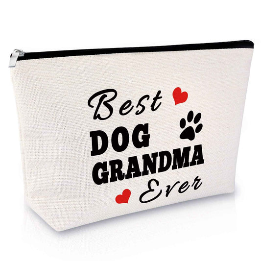 Sfodiary Dog Grandma Gifts Dogs Lovers Present Best Dog Grandma Ever Makeup Bag Pet Owner Rescue Present Cosmetic Bag Animal Lovers Gift for Women Birthday Mothers Day Gift Travel Cosmetic Pouch