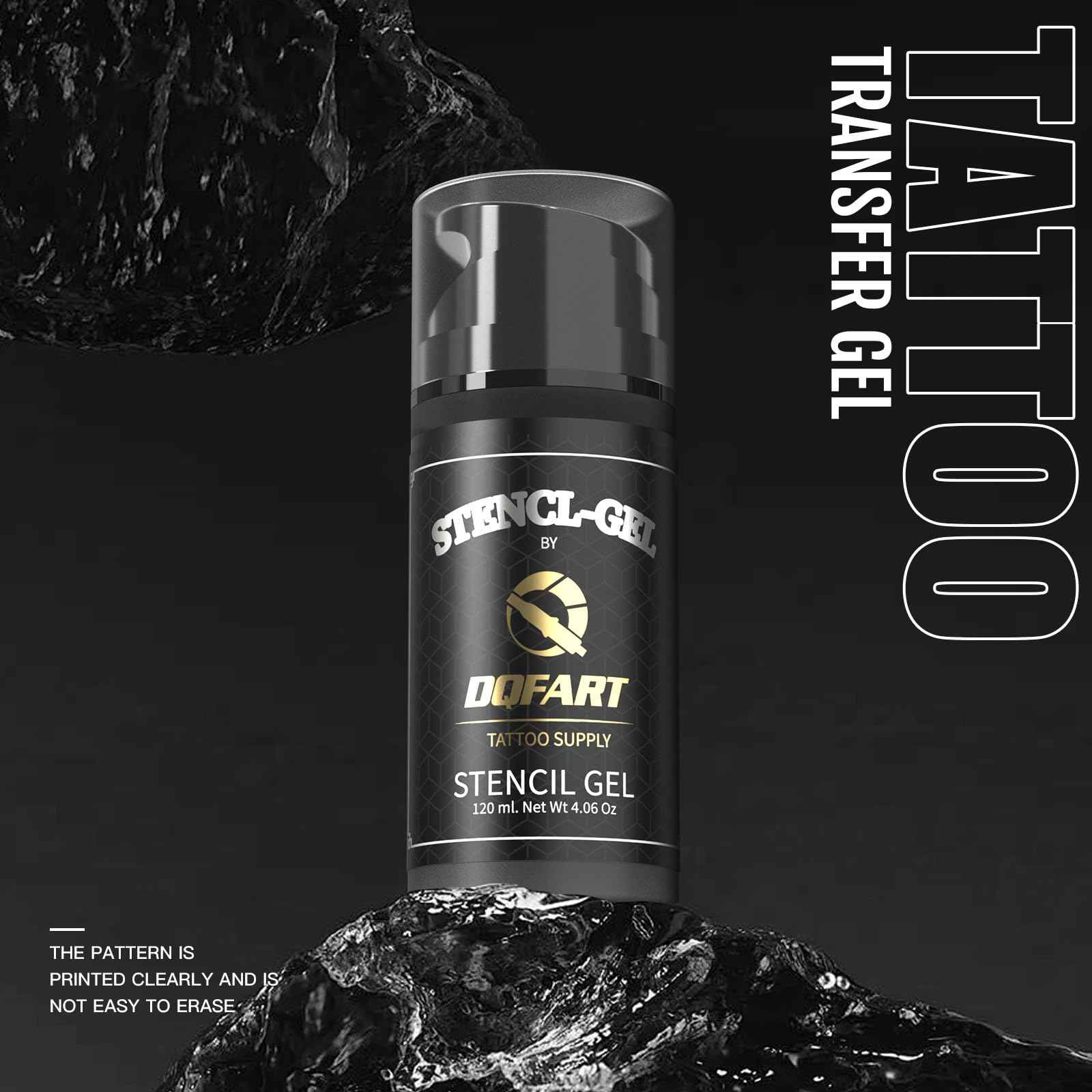 Professional Tattoo Stencil Transfer Gel, Black, 120mL/4.06oz, 250mL/8.4oz Bottles, Premium Application Solution (120ml/4OZ)