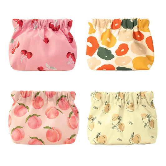 MIAO JIN 4 PCS Small Coin Purse Bulk, Squeeze Mini Coin bag Pouch Kit Pouch Accessories Organizer for Headphones Jewelry Women