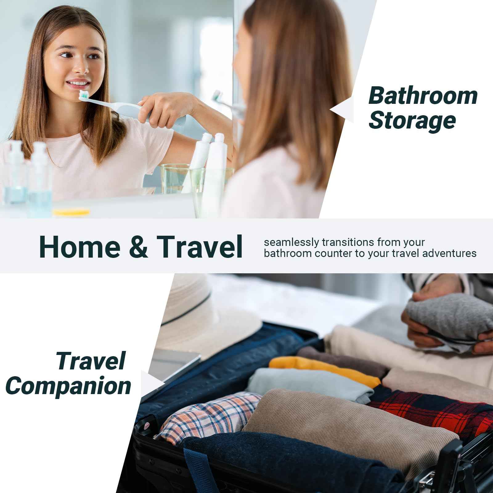 Nincha Compact Electric Toothbrush Travel Case, EVA Protective Storage Bag for Philips Sonicare/Oral-B, Waterproof Portable Carrying Case with Mesh Pocket & Elastic Bands (Smoky Pink)