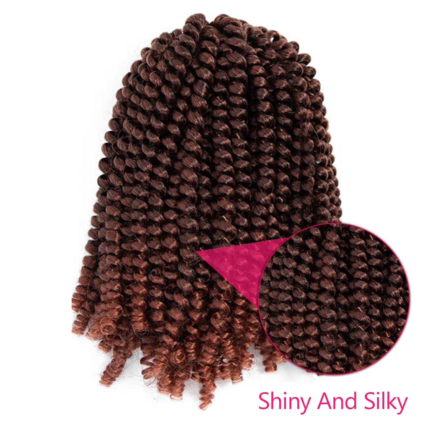 6 Pack Spring Twist Crochet Braiding Hair 10 Inch Bomb Twist Crochet Braids Ombre Colors Low Temperature Kanekalon Synthetic Fluffy Hair Extensions 20 Strands 90g/Pack (10inches, T350#)