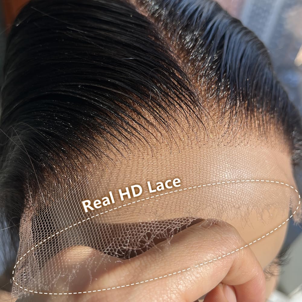 Venice Hair 2x6 SKINLIKE Real HD Lace Closure 0.10mm Ultra-thin Invisible Crystal HD Lace Pre Plucked with Baby Hair Straight Human Hair Lace Frontal Closure Serrated Edge (2x6 HD Straight, 14 Inch)