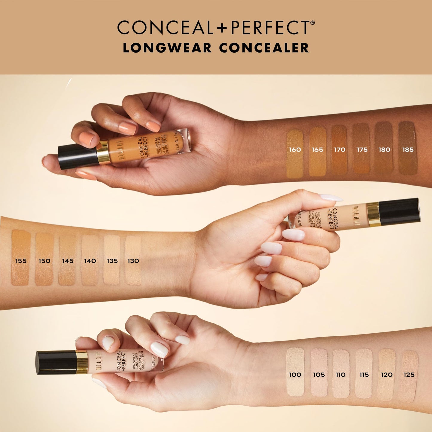 Milani Conceal + Perfect Longwear Concealer - Ivory Rose (0.17 Fl. Oz.) Vegan, Cruelty-Free Liquid Concealer - Cover Dark Circles, Blemishes & Skin Imperfections for Long-Lasting Wear