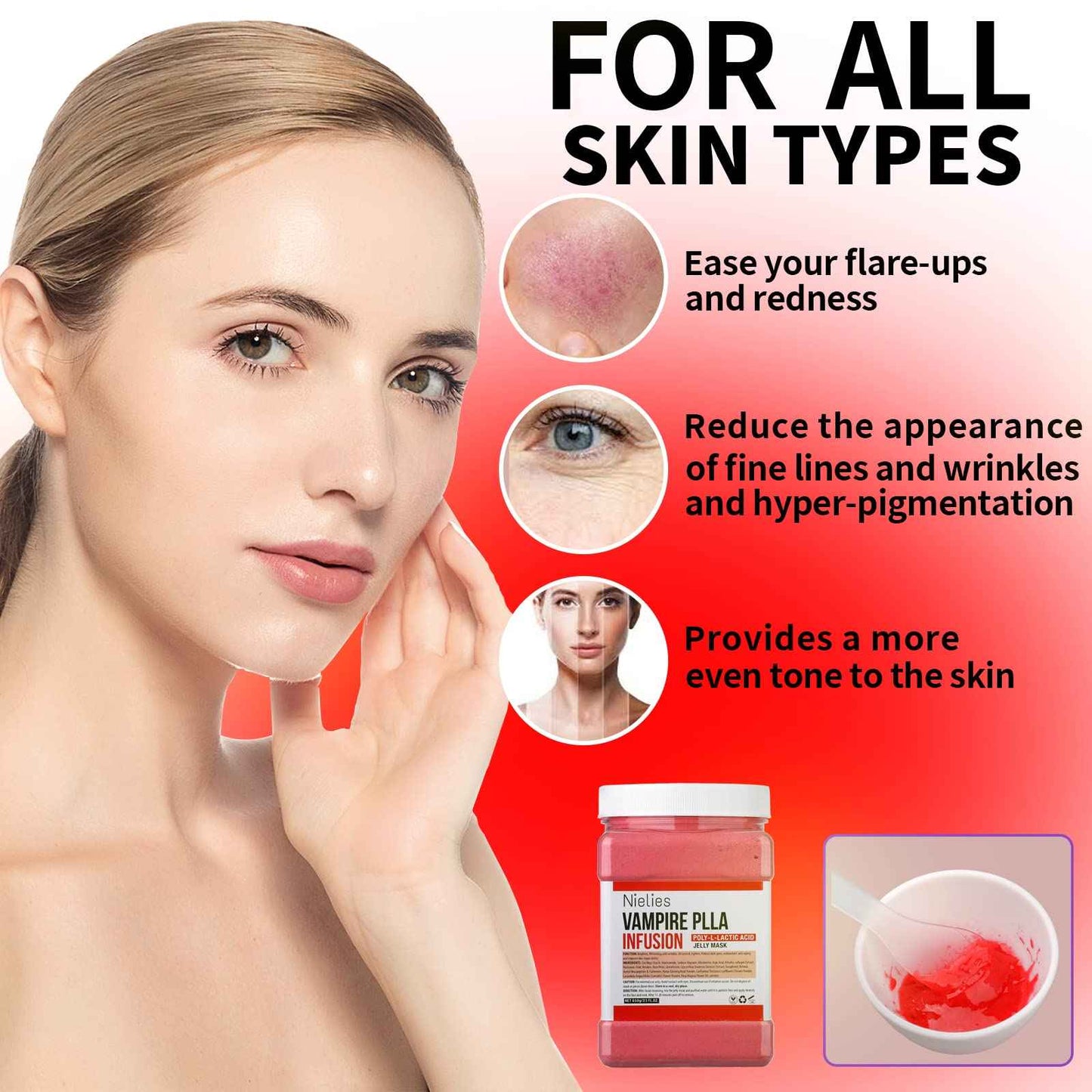 Nielies Jelly Face Mask For Facials | Bundle of 24K Gold & Vampire+ Hyaluronic Acid Hydrating And Brightening HydroJelly Masks | Vajacial