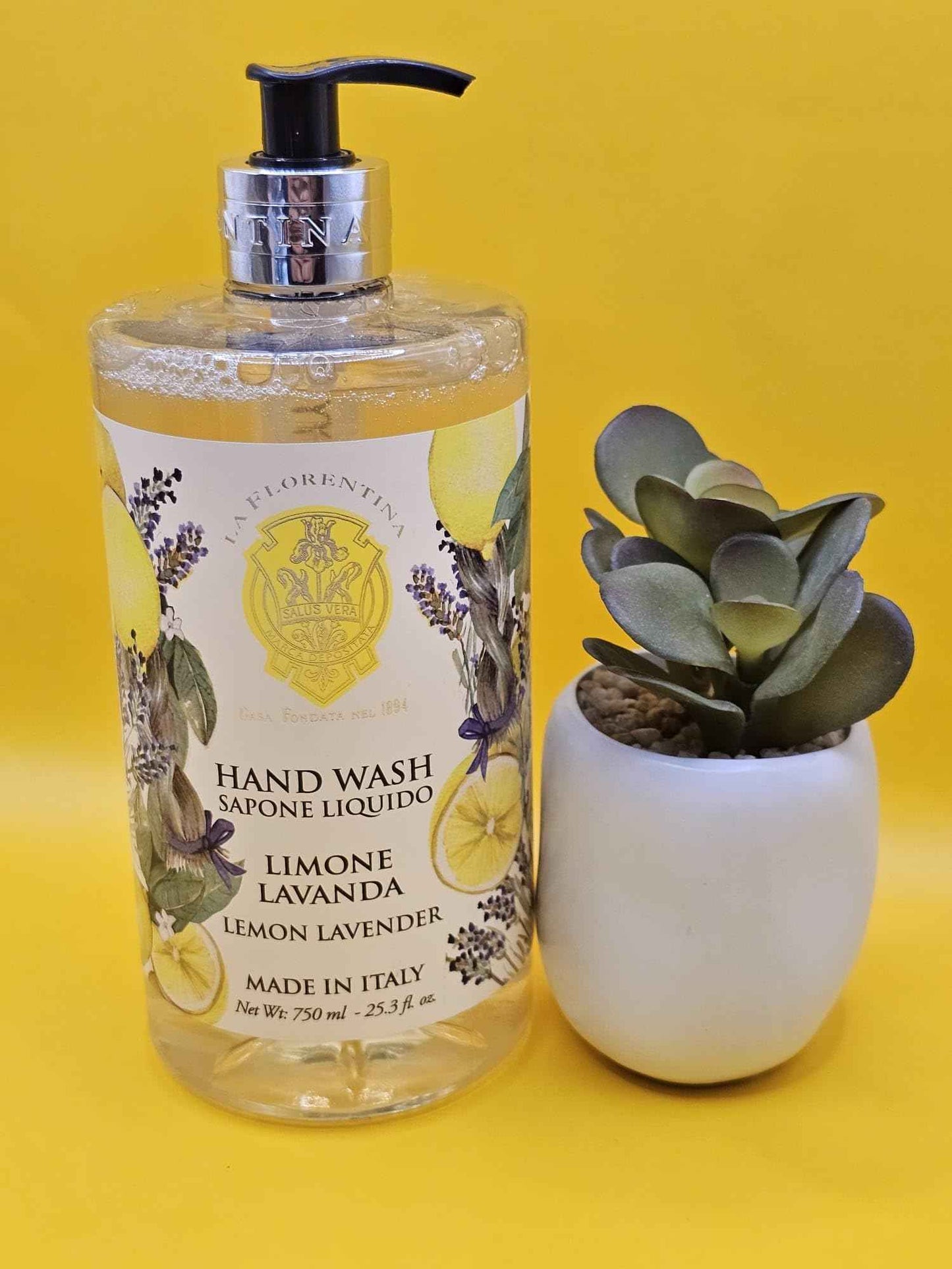 LA FLORENTINA Lemon Lavender Hand Wash, 25.3 Fl Oz, Made in Italy