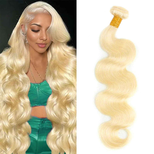 613 Bundles Blonde Bundles Human Hair 18 Inch 613 Body Wave bundles 100% Unprocessed 12A Grade Brazilian Virgin Hair Bundles 1 Bundle Human Hair 613 Blonde Bundle Human Hair Extensions for Women