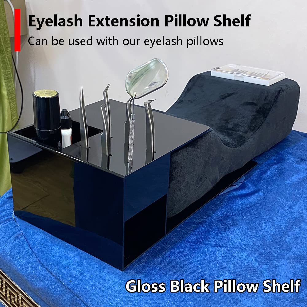 Lash Pillow Shelf Organizer - Eyelash Extension Pillow Shelf Stand - Acrylic Pillow Shelf for Lash Tech Supplies，Lash Extension Supplies Display Cabinet Shelves Suitable for Left and Right Hands