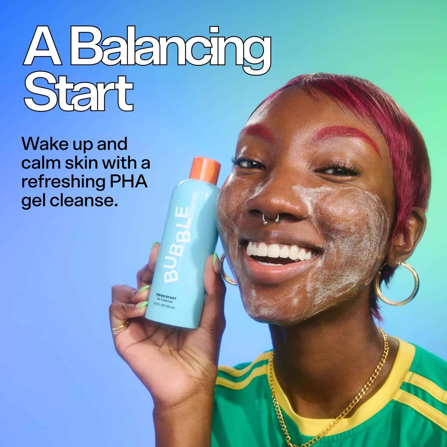 Bubble Skincare Fresh Start Exfoliating Gel Cleanser (125ml) + Level Up Balancing & Hydrating Face Moisturizer (50ml)