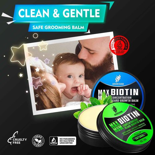 aokur 2 Pack Beard Balm for Men – Sandalwood & Unscented – Biotin Beard Conditioner for Softening, Styling & Supporting Beard Growth – Gift Set for Father’s Day, Anniversaries & Christmas