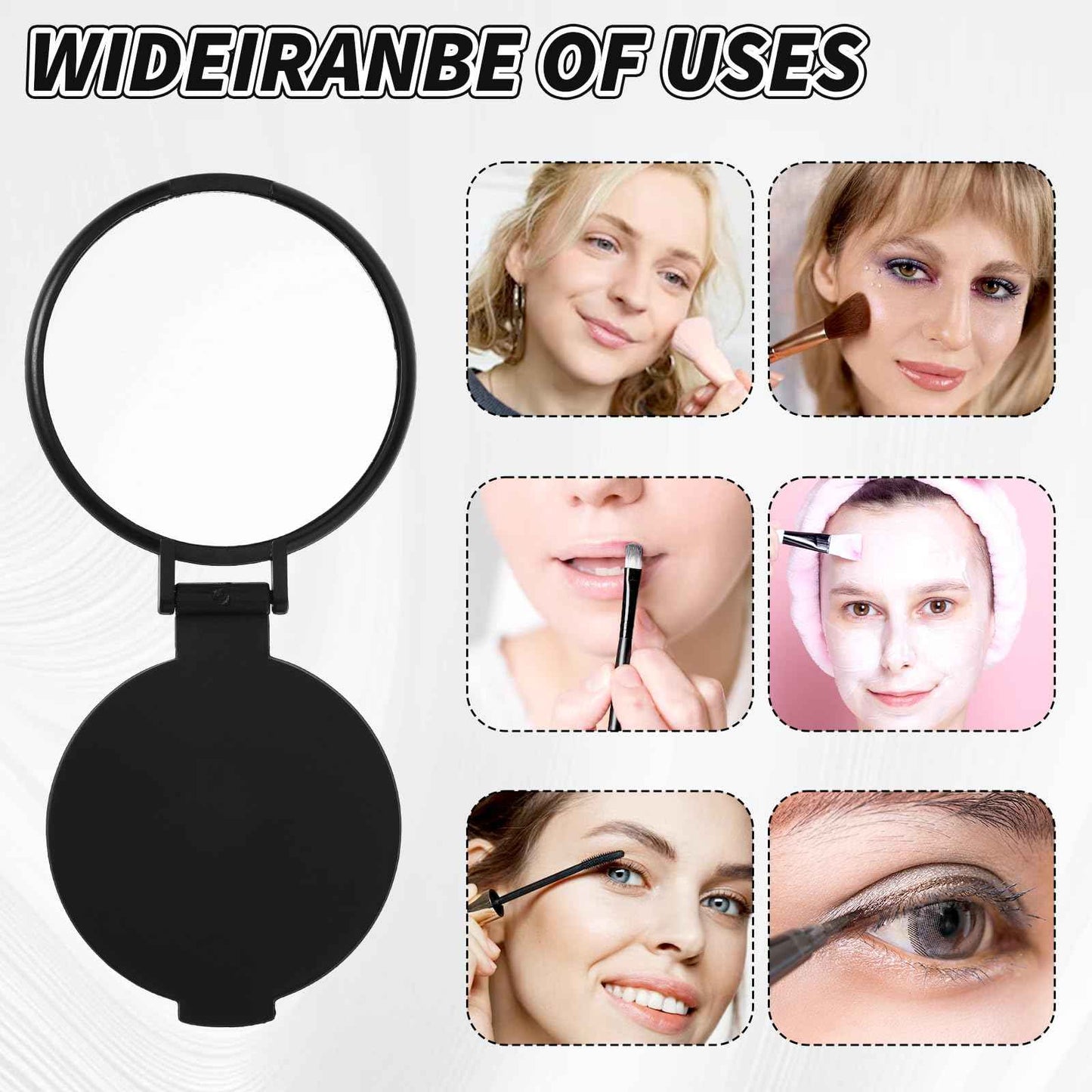 Telooco 100 Pcs Round Compact Mirrors for Purse Mini Folding Mirrors Portable Pocket Mirror Travel Makeup Small Mirror for Women Daily Use (Black and White)