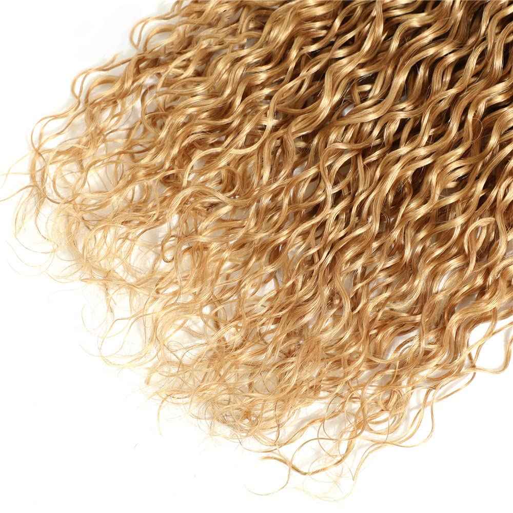 Honey Blonde Curly Bundles Color 27 Bundle Human Hair Blonde Kinky Curly Bundle Brazilian Unprocessed Virgin Hair 3 Bundles 18 18 18 Inch