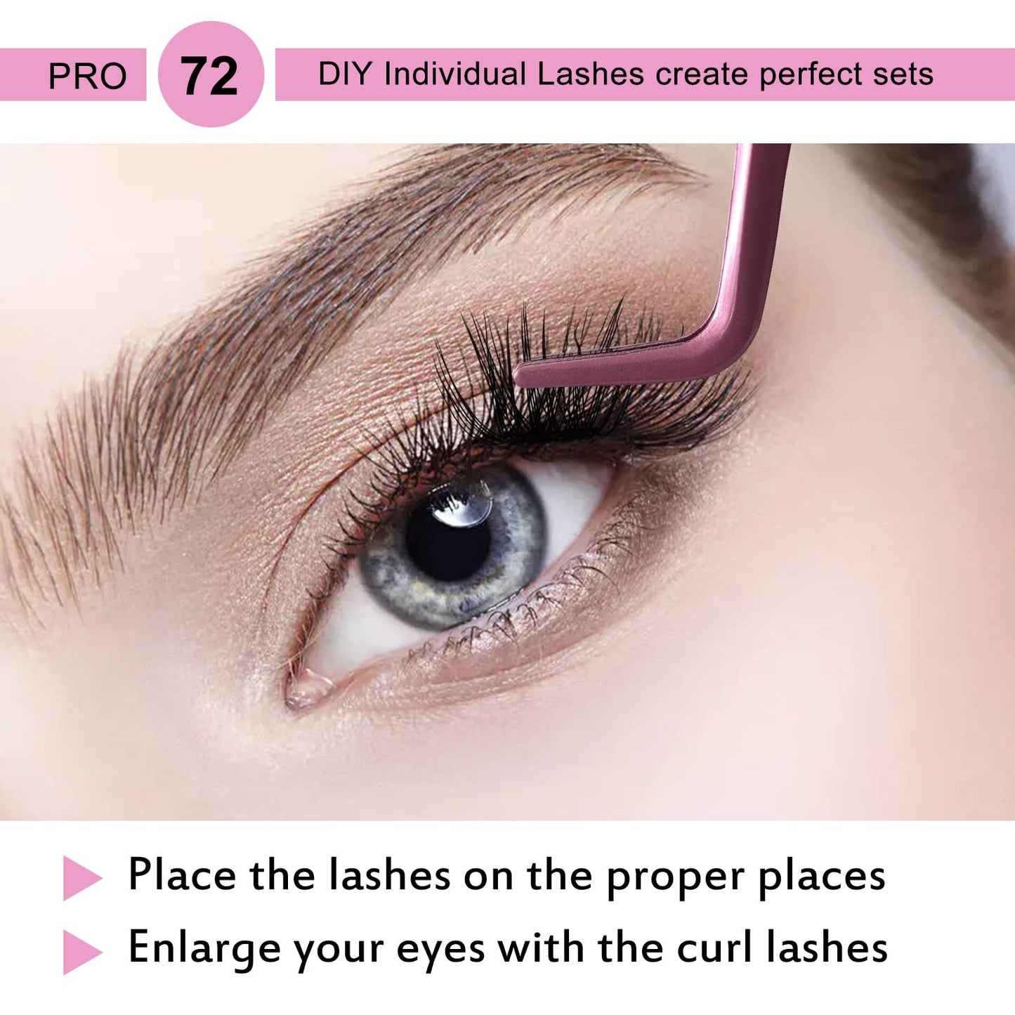 Cluster Lashes 72 Pcs Lash Clusters DIY Eyelash Extension Individual Lashes Attraction C-8-16 mix Thin Band Easy to Apply at home Lashes(Attraction,C-8-16mix)