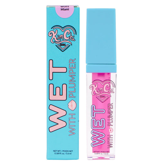 Kimchi Chic Beauty High Shine Wet Gloss Lip Plumping Lip Gloss, High Shine, Non-Sticky, Super Lightweight and Vegan Lip Gloss, Translucent Hot Pink, 03 Miami, 5.6ml