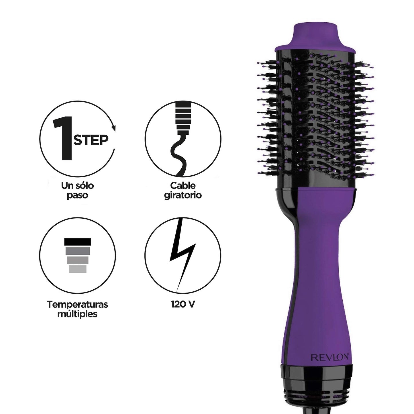 Revlon one-step hair dryer & volumizer hot air brush, purple