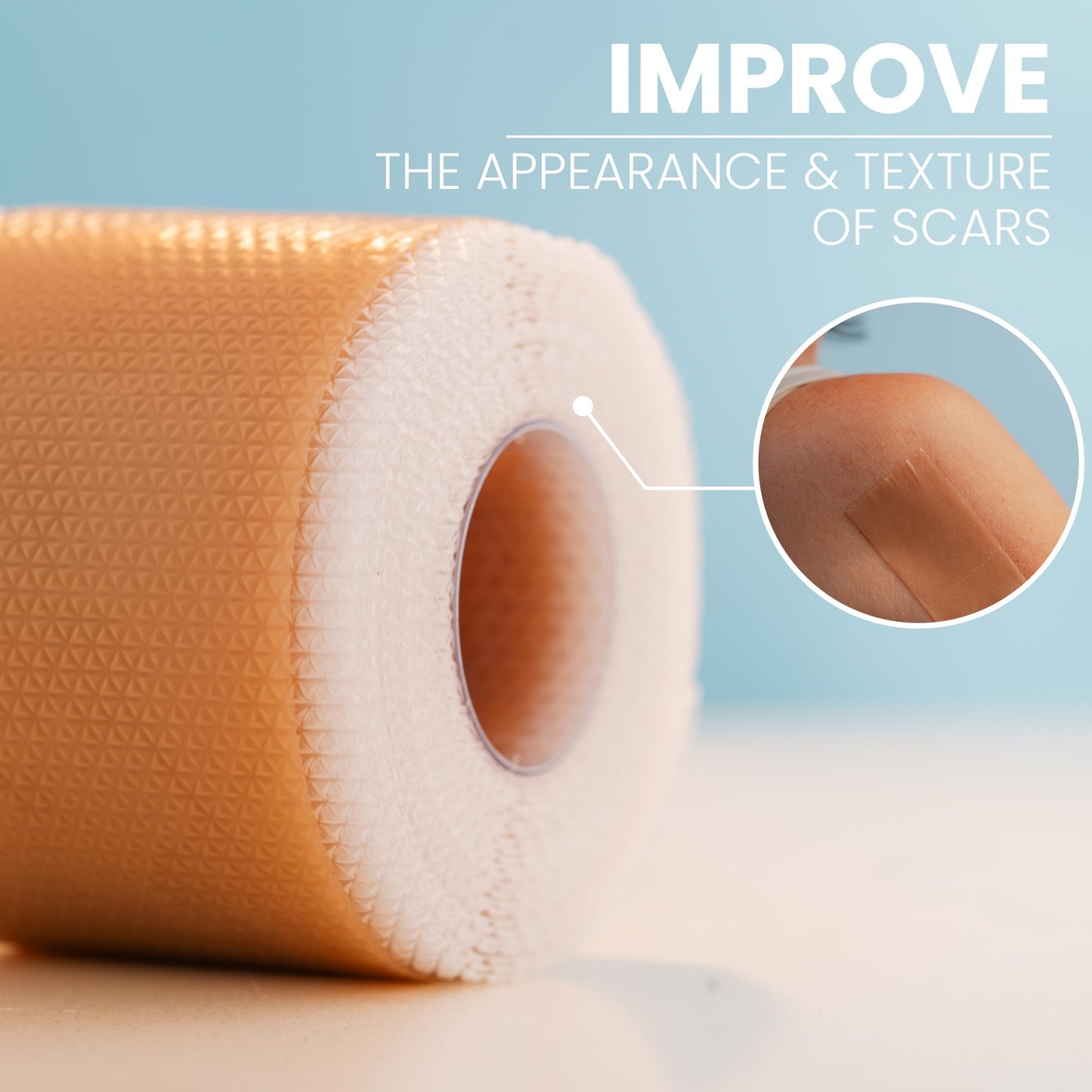 Soft, Medical Grade Silicone Tape For Scars (1.6” x 120”) - Reduce The Appearance Of Surgical, C Section, Hypertrophy, Keloid Scars, & Acne Scars - Silicone Scar Tape For Surgical Scars, Silicone Scar