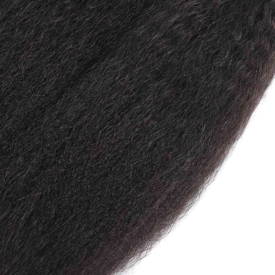 Huarisi 18 Inch Yaki Straight Weaves Human Hair 1 Bundle Brazilian Kinky Straight Hair Bundles for Black Women 10a Unprocessed Virgin Hair Weft Real Hair Extensions Sew In Weaving